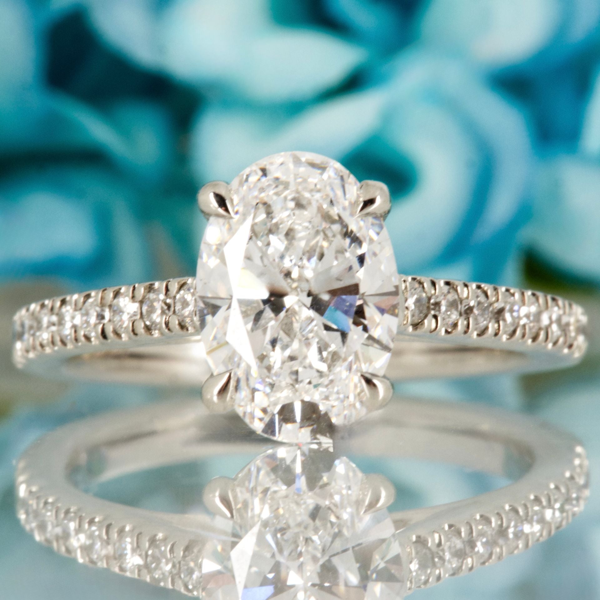 Platinum 2.01ct Oval Cut Lab Grown Diamond Solitaire Ring