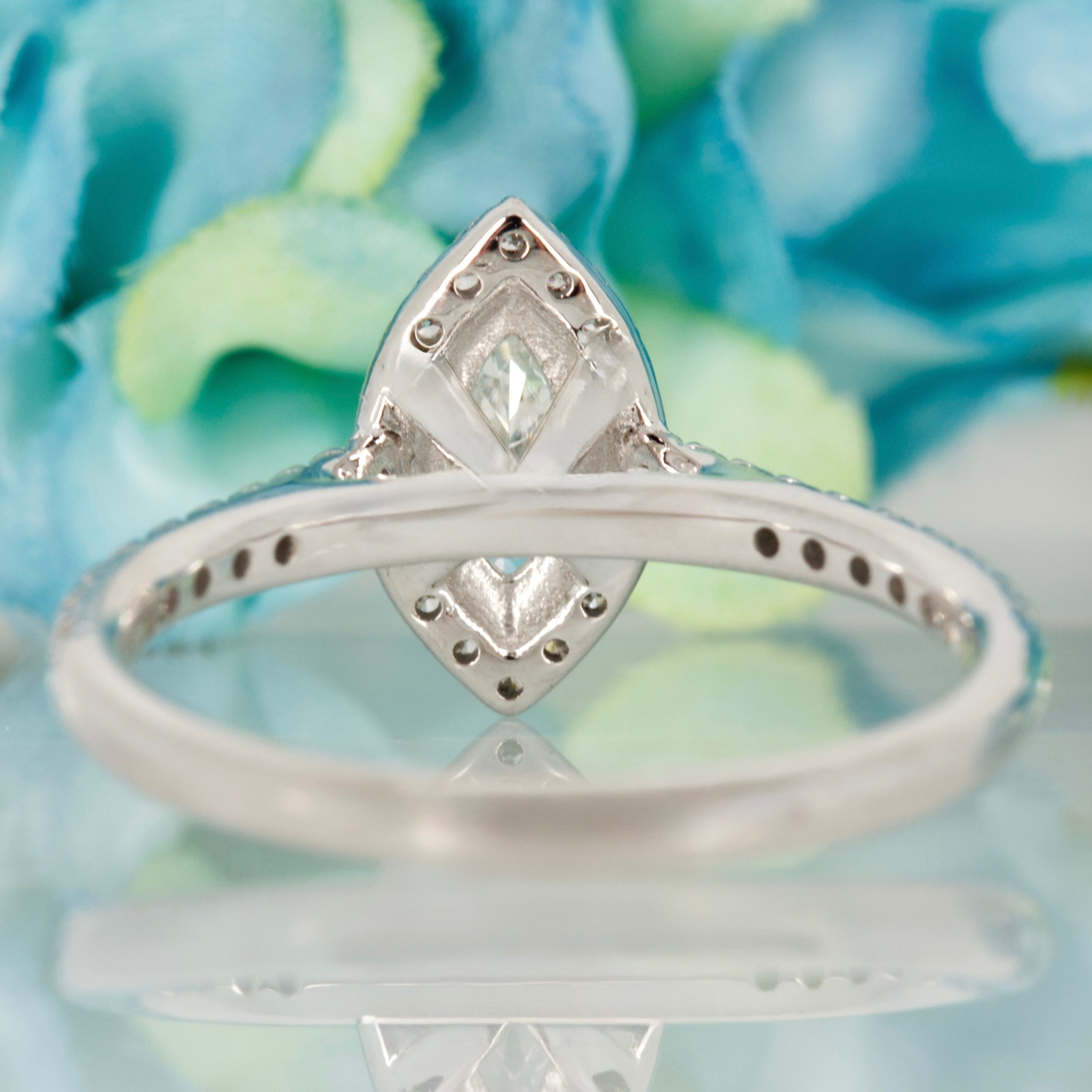Platinum GIA Certified Marquise Cut Diamond & Round Brilliant Cut Diamond Halo Cluster Ring
