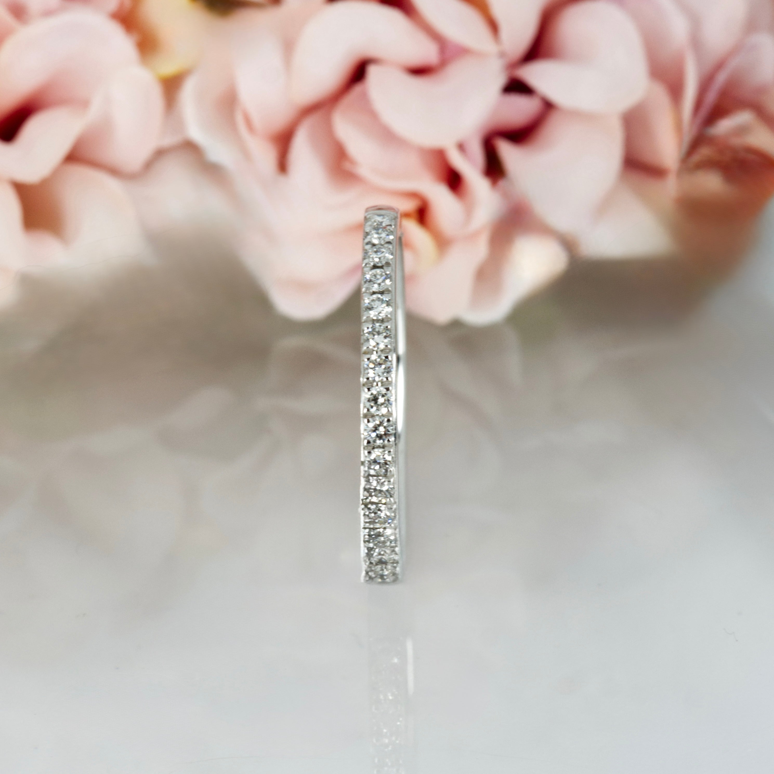 Platinum 0.20ct Round Brilliant Cut Diamond Claw Set Half Eternity Ring