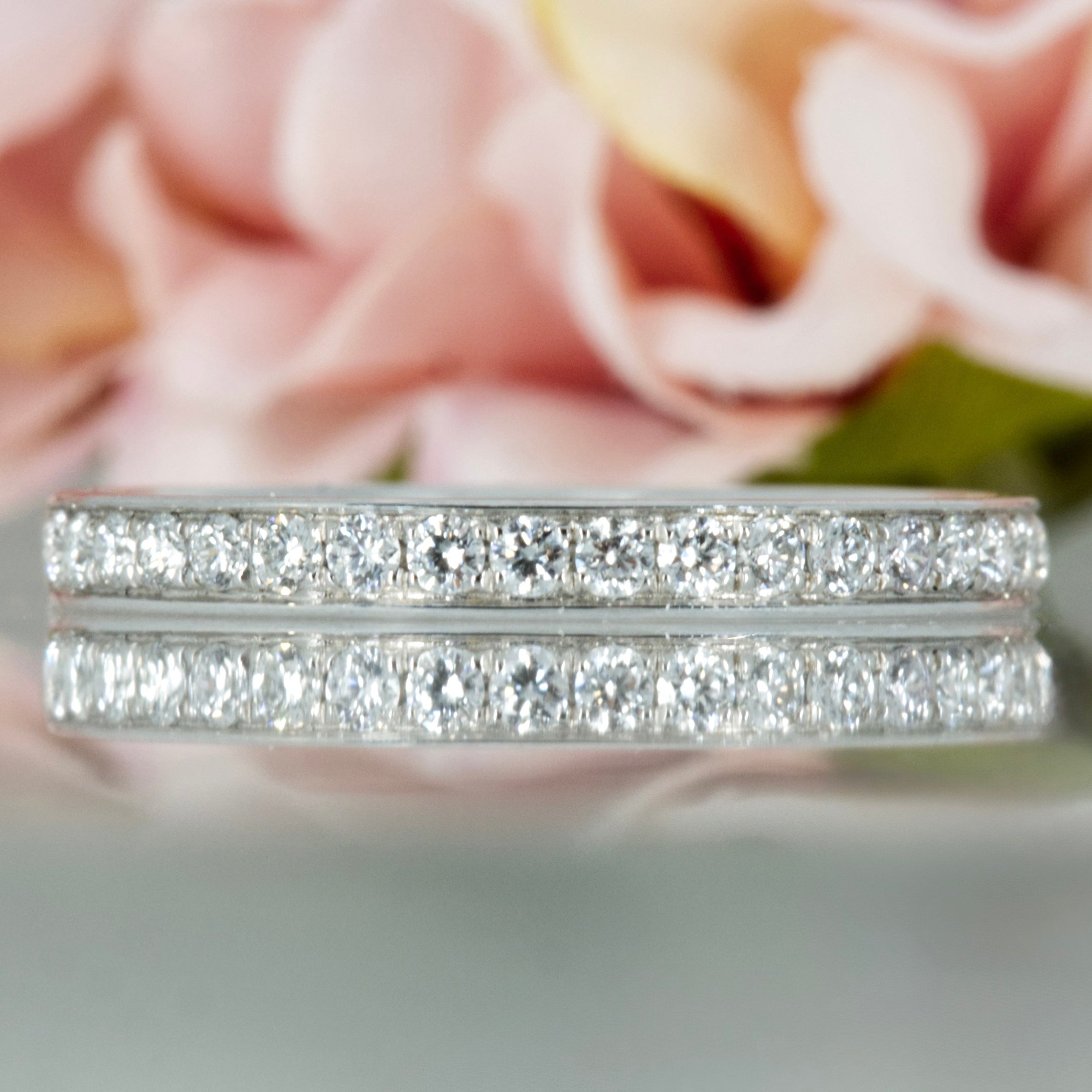 Platinum 0.25ct Round Brilliant Cut Diamond Channel Set Half Eternity Ring
