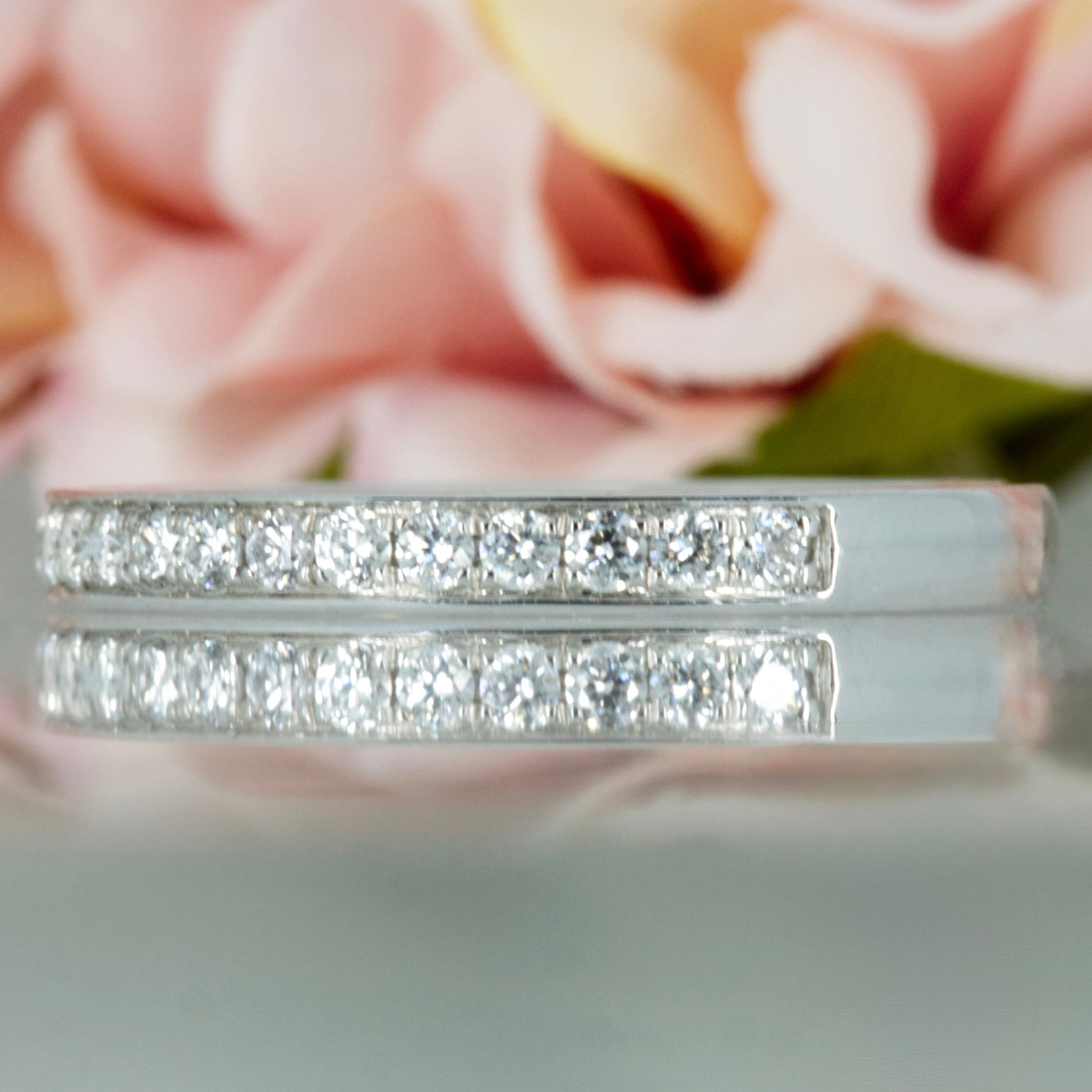 Platinum 0.25ct Round Brilliant Cut Diamond Channel Set Half Eternity Ring
