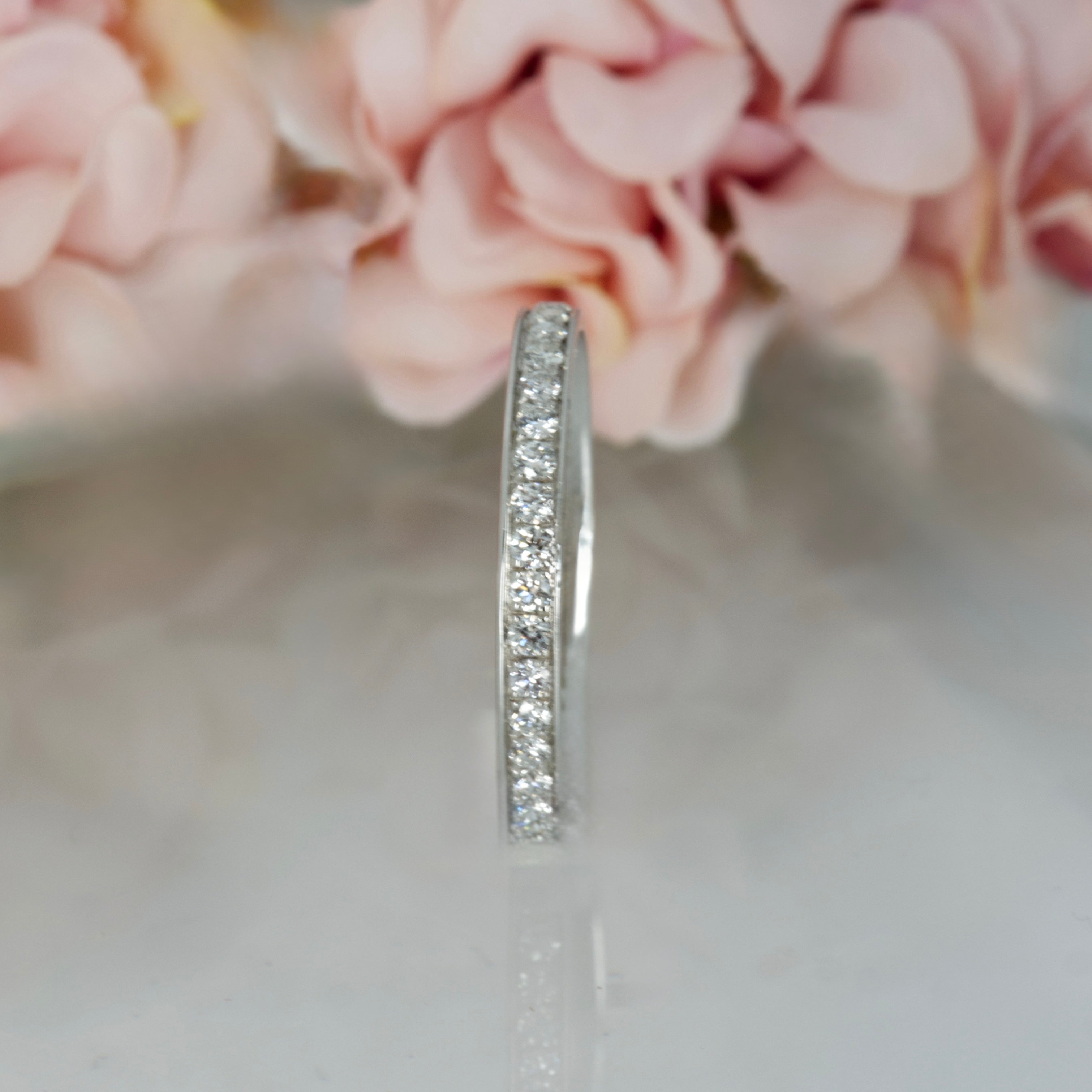 Platinum 0.25ct Round Brilliant Cut Diamond Channel Set Half Eternity Ring