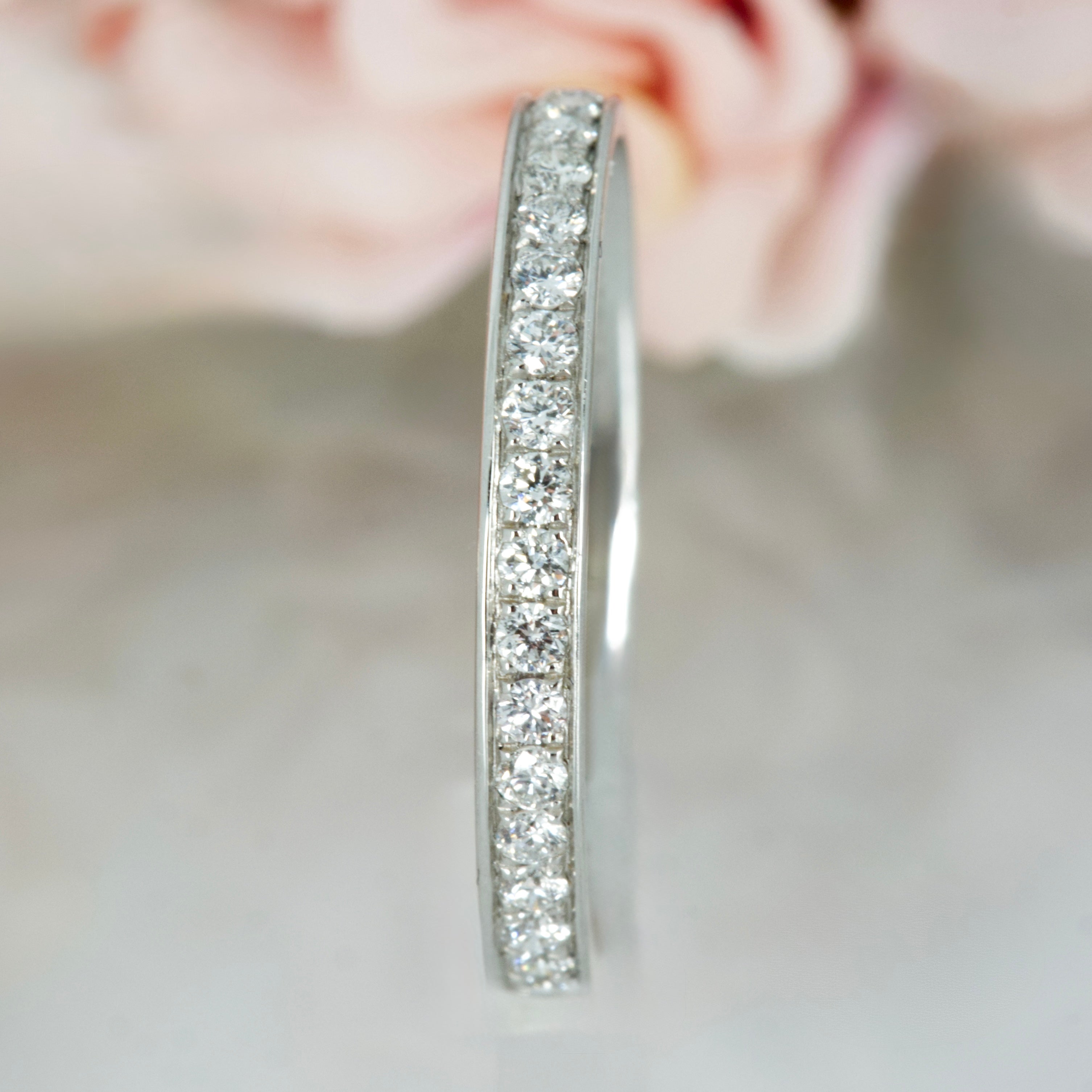 Platinum 0.25ct Round Brilliant Cut Diamond Channel Set Half Eternity Ring