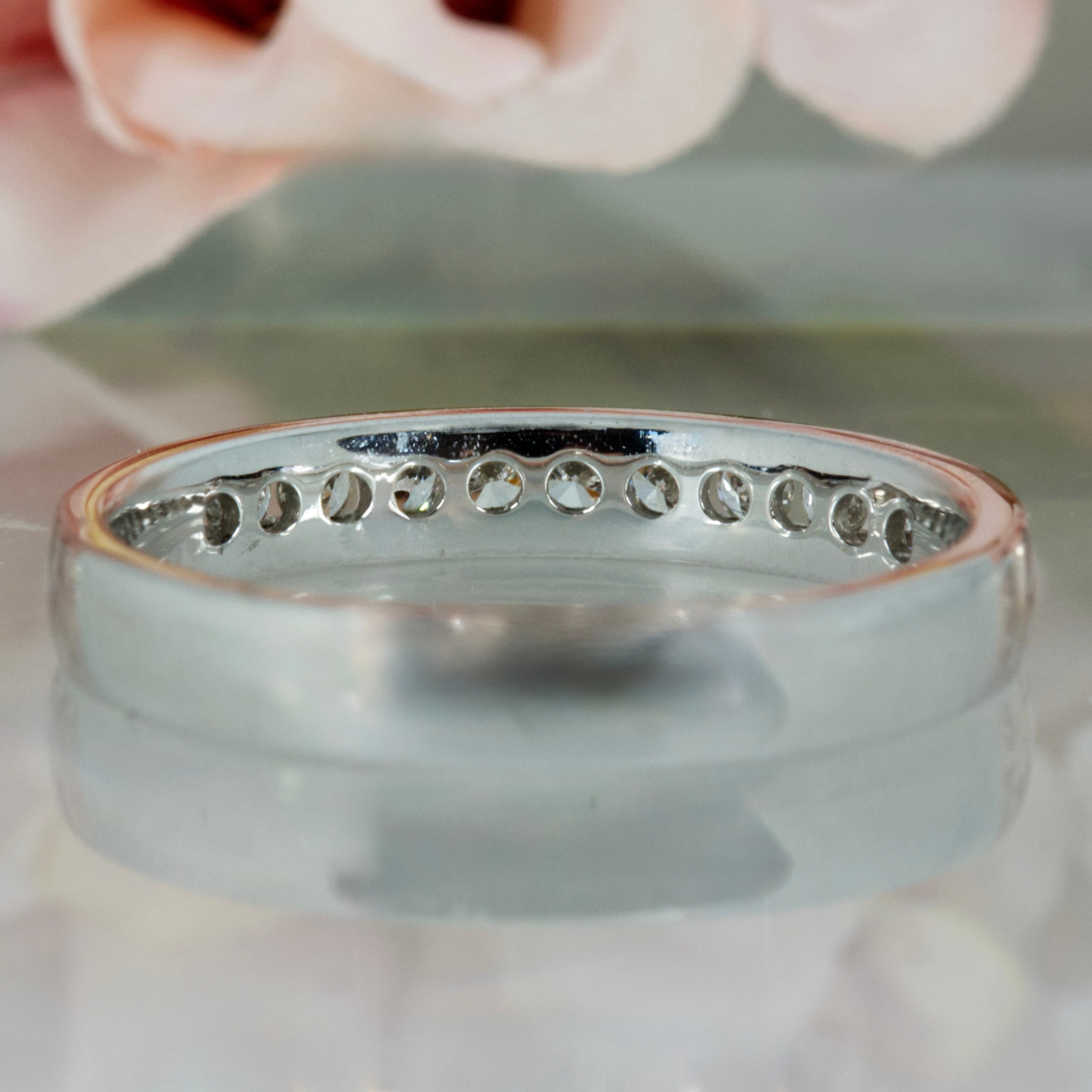 Platinum 0.25ct Round Brilliant Cut Diamond Channel Set Half Eternity Ring