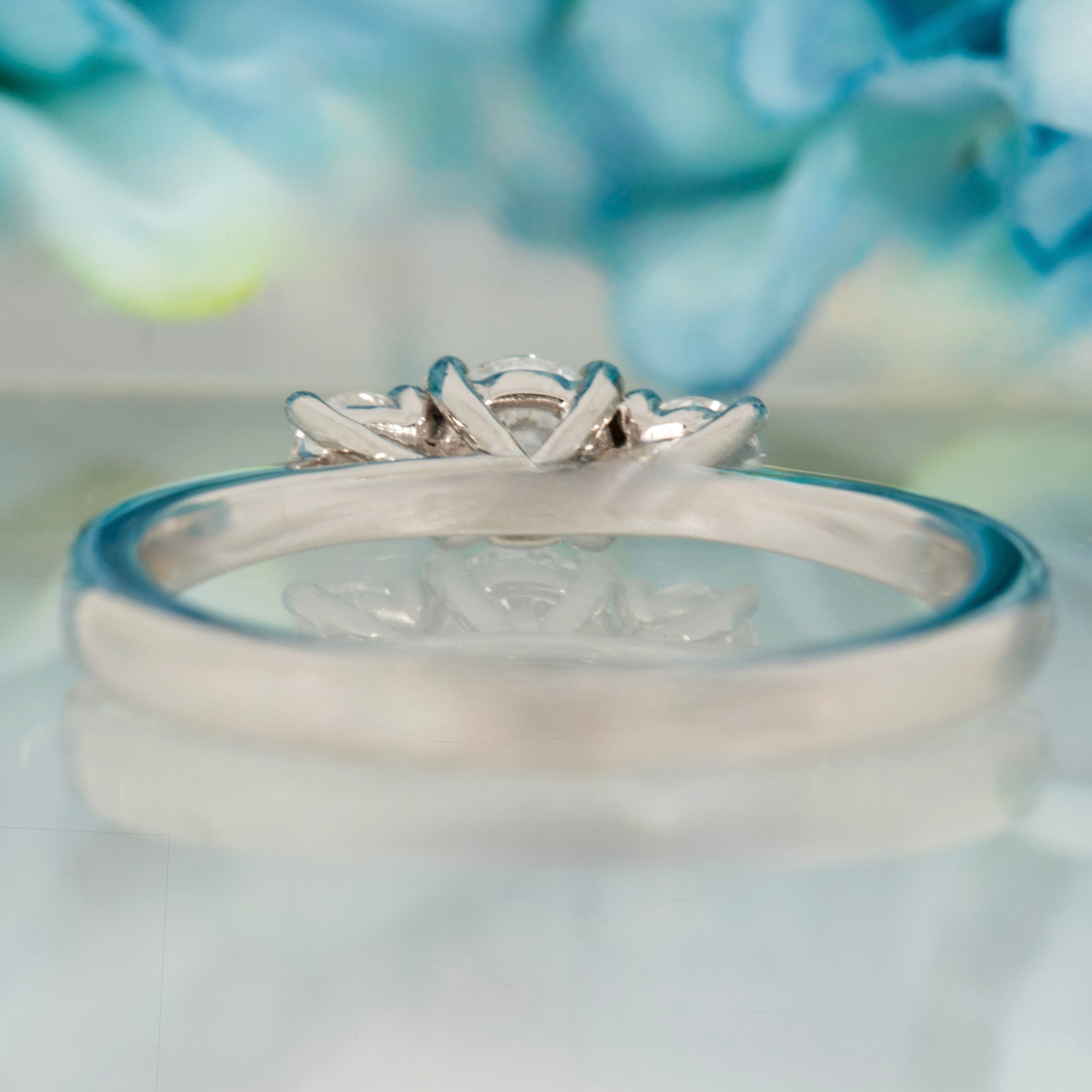Platinum 0.50ct Round Brilliant Cut Diamond Claw Set Trilogy Ring