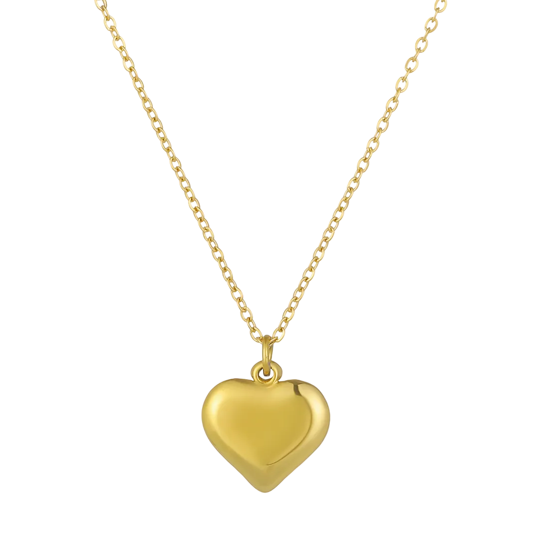 Gold Plated Heart Pendant & Chain