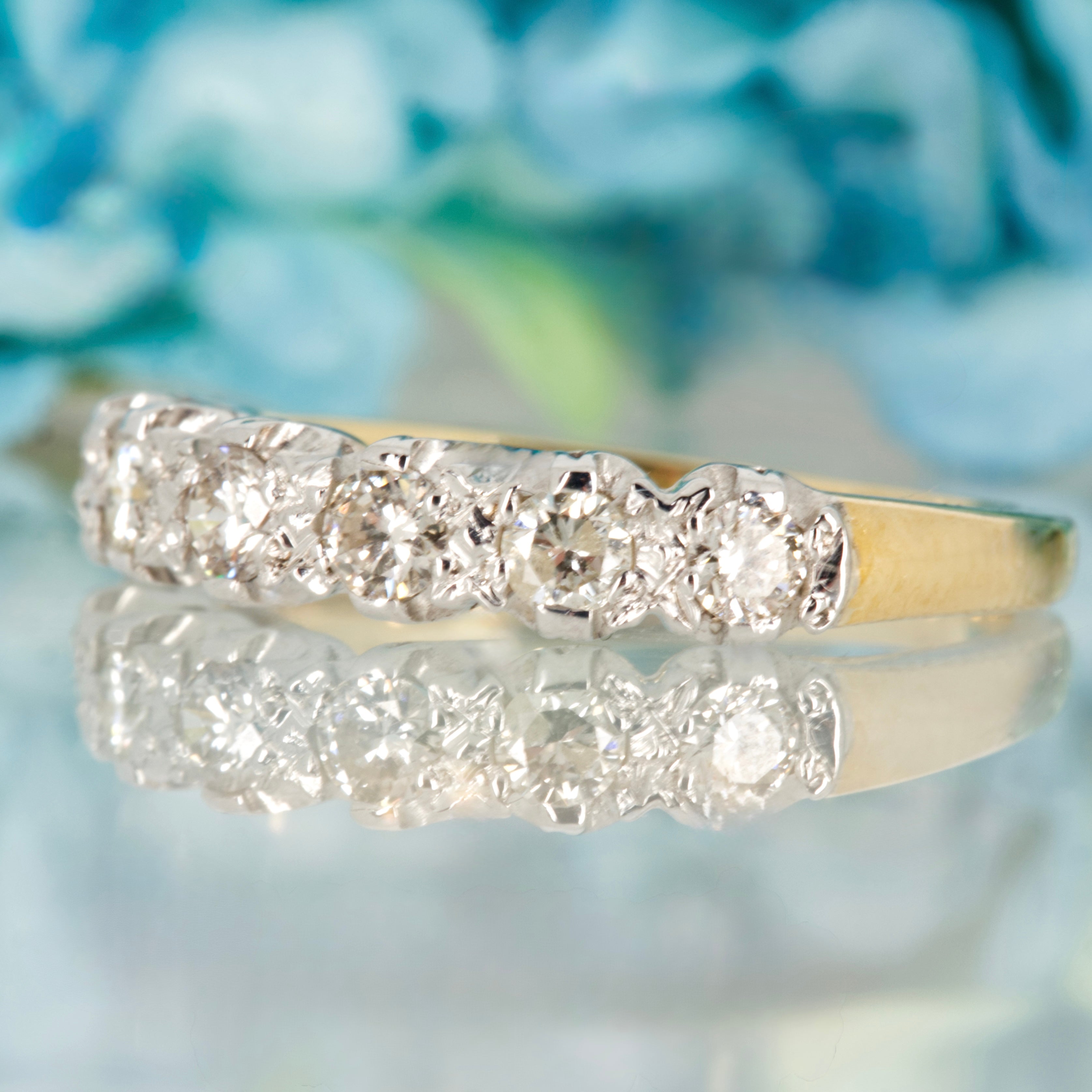 Pre-Loved 18ct Yellow Gold 0.50ct Approx Round Brilliant Cut Diamond Half Eternity Ring