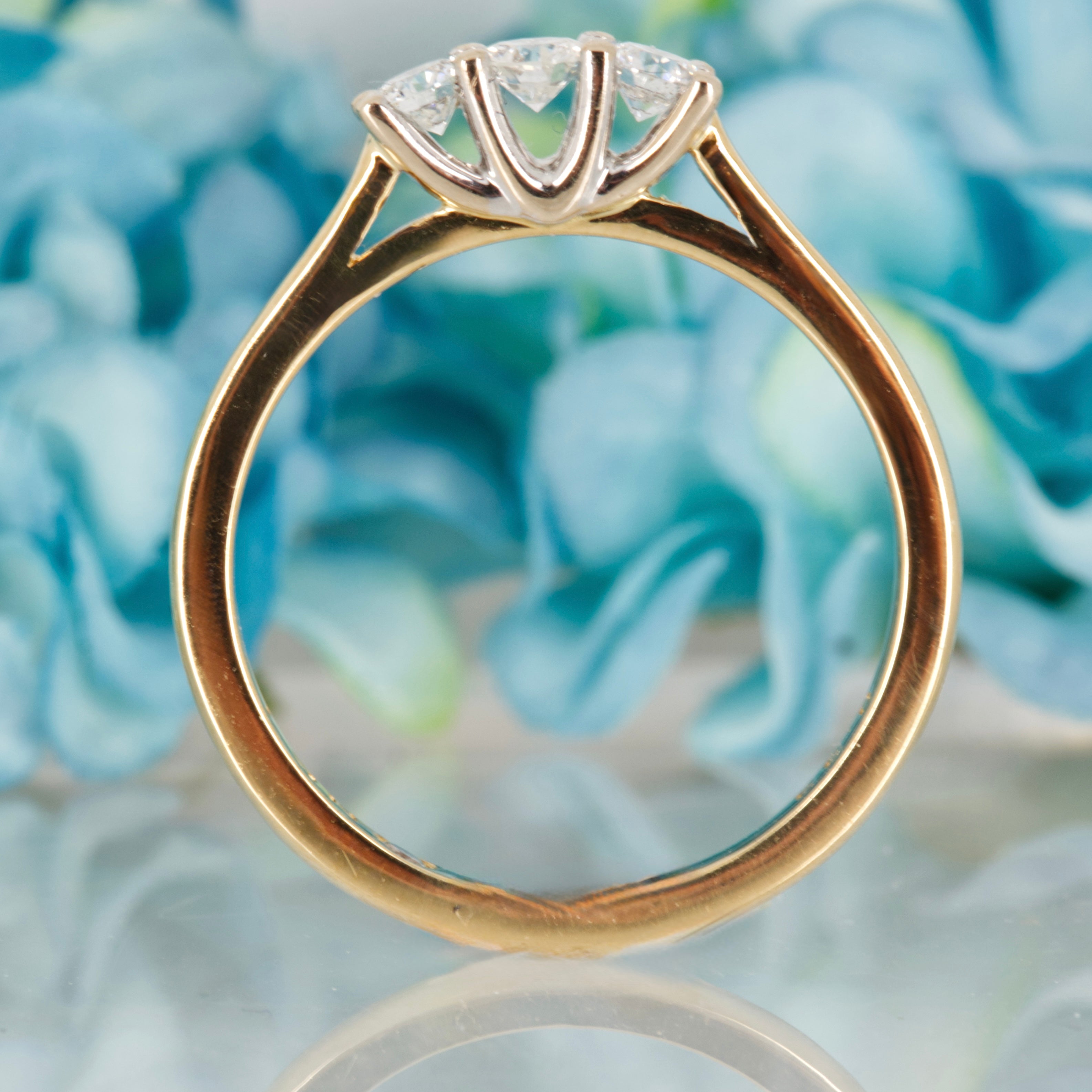 Pre-Loved 18ct Yellow Gold 0.30ct Approx Round Brilliant Cut Diamond Trilogy Ring