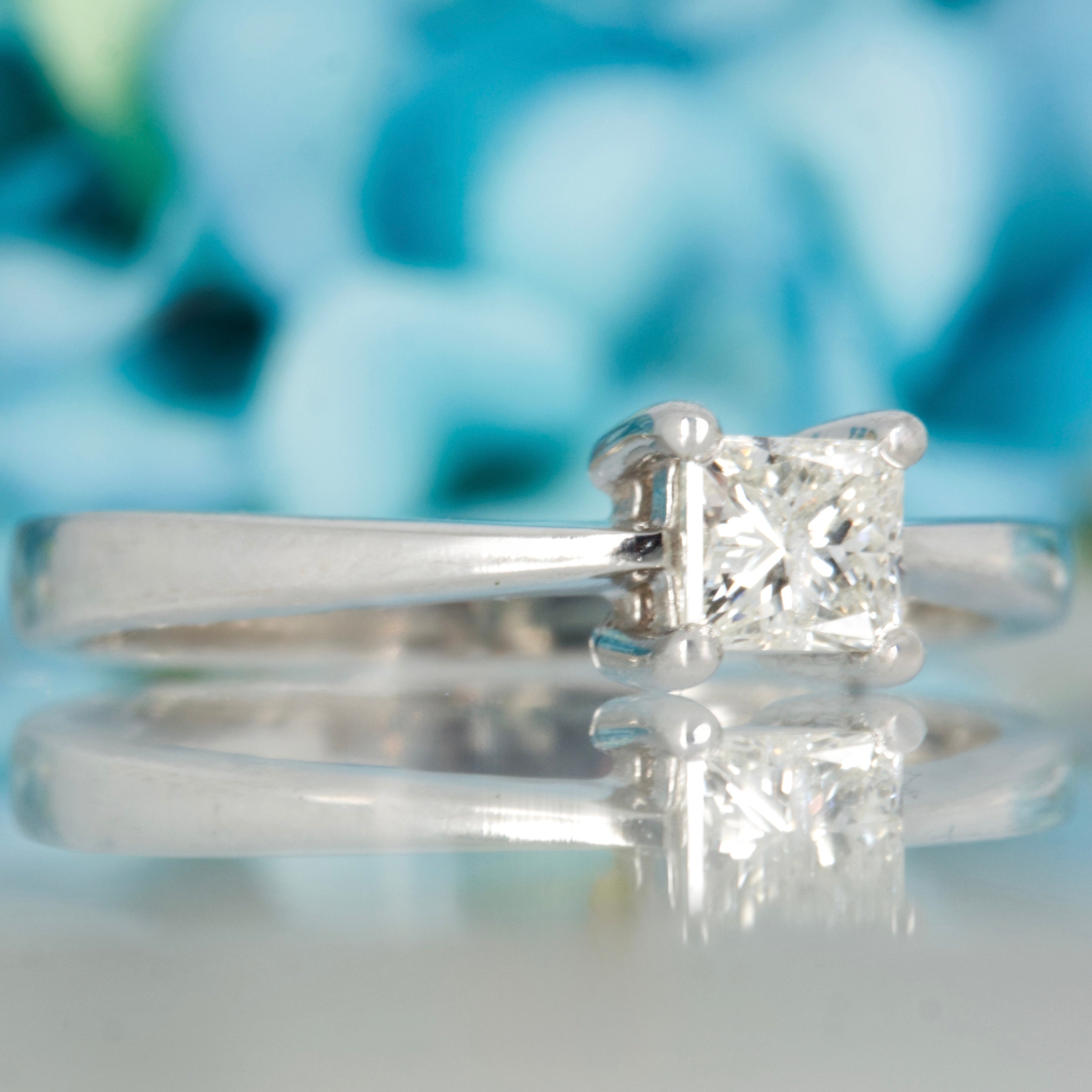 Pre-Loved Platinum 0.33ct Approx Princess Cut Diamond Solitaire Ring