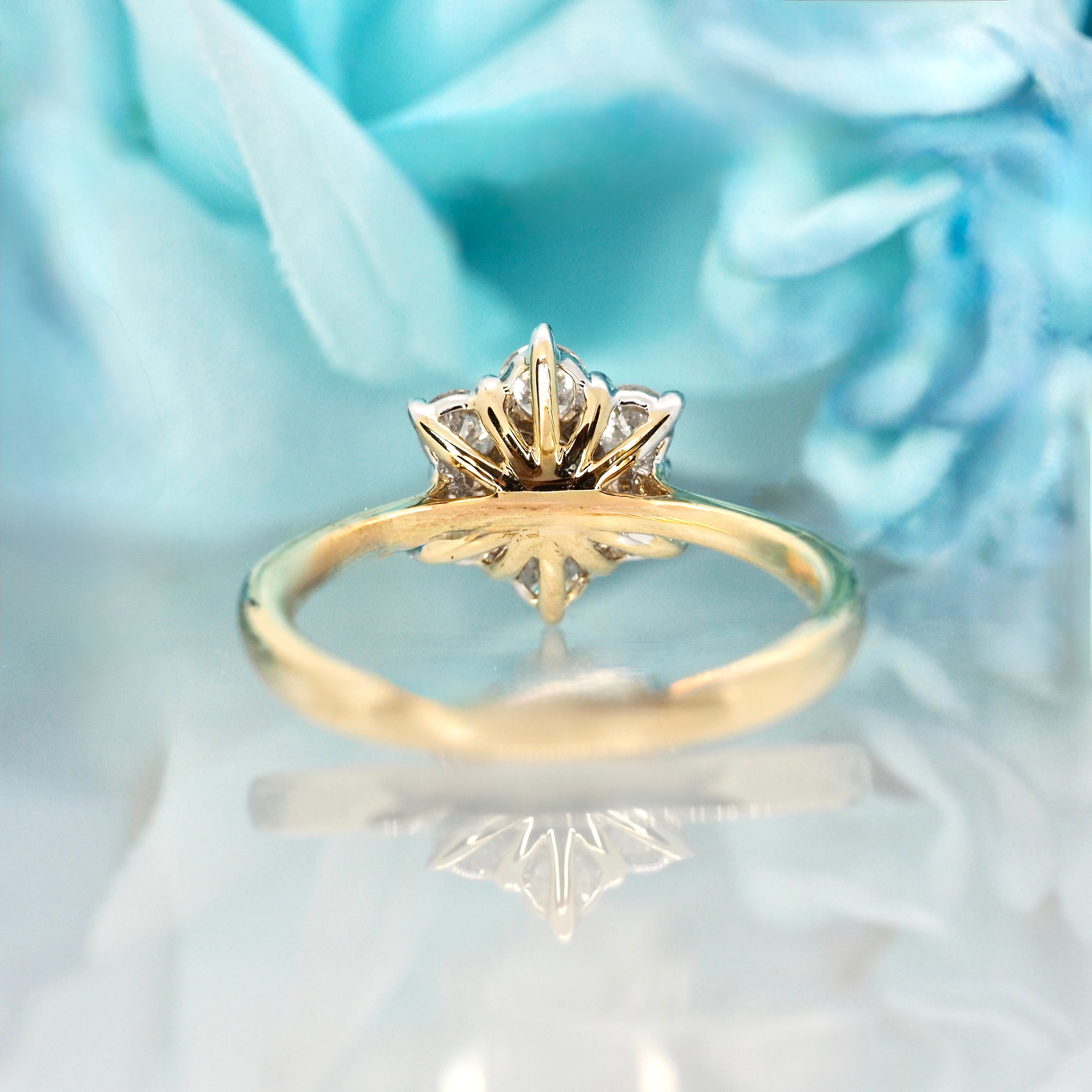 9ct Yellow Gold 1.02ct Round Brilliant Cut Diamond Cluster Ring