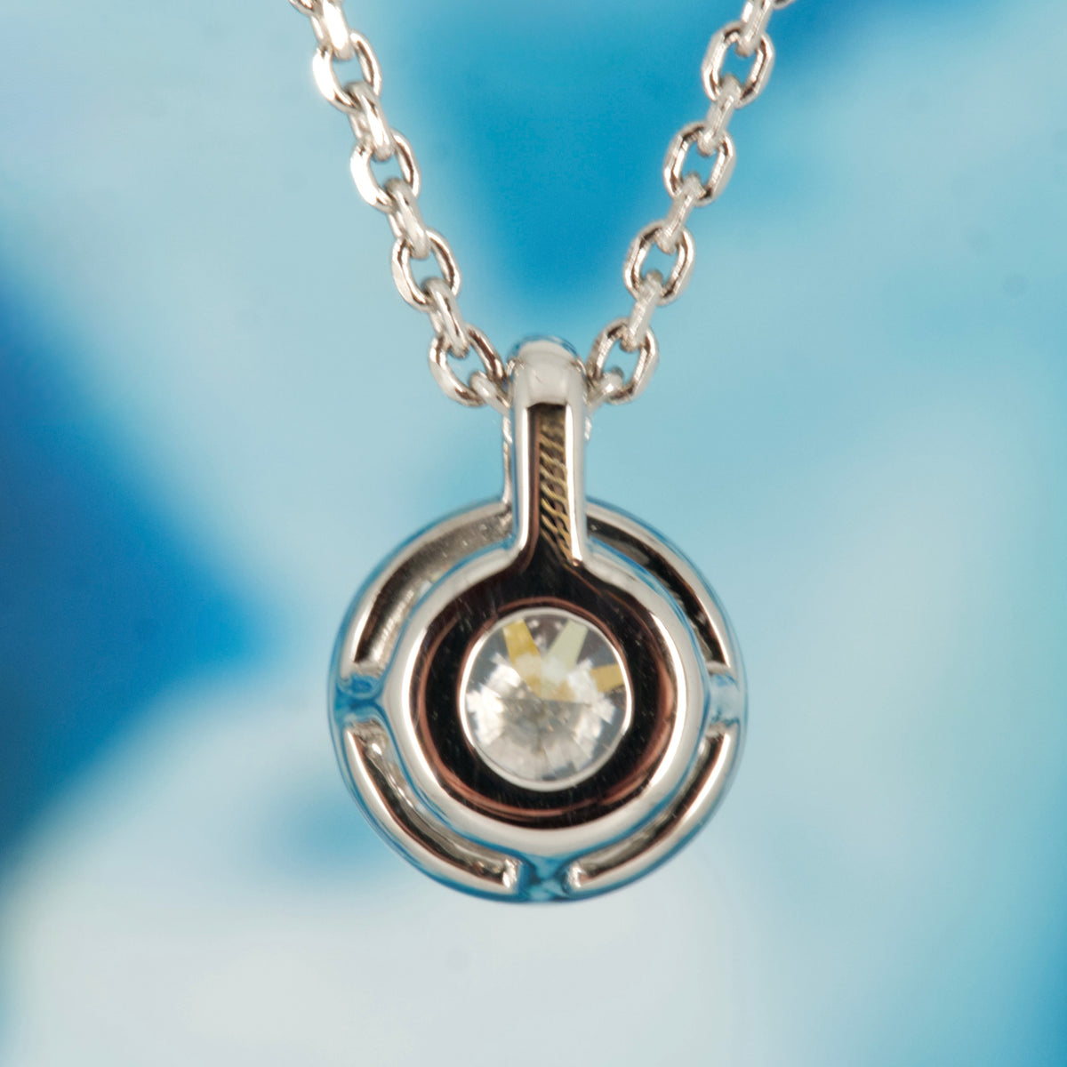 9ct White Gold 0.40ct Round Brilliant Cut Lab Grown Diamond Pendant on a 16”-18” Chain