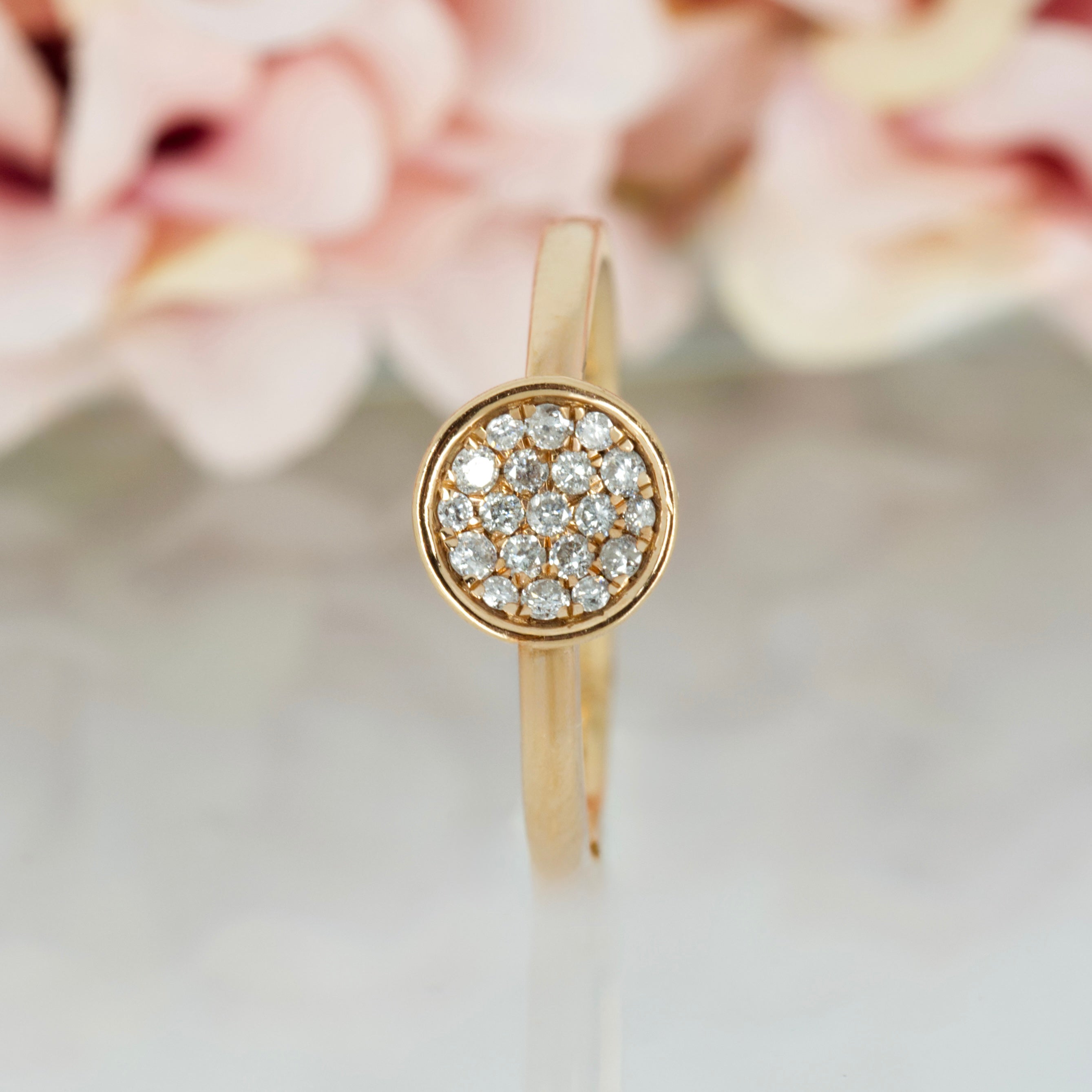 18ct Rose Gold Pavé Set Round Brilliant Cut Diamond Cluster Ring