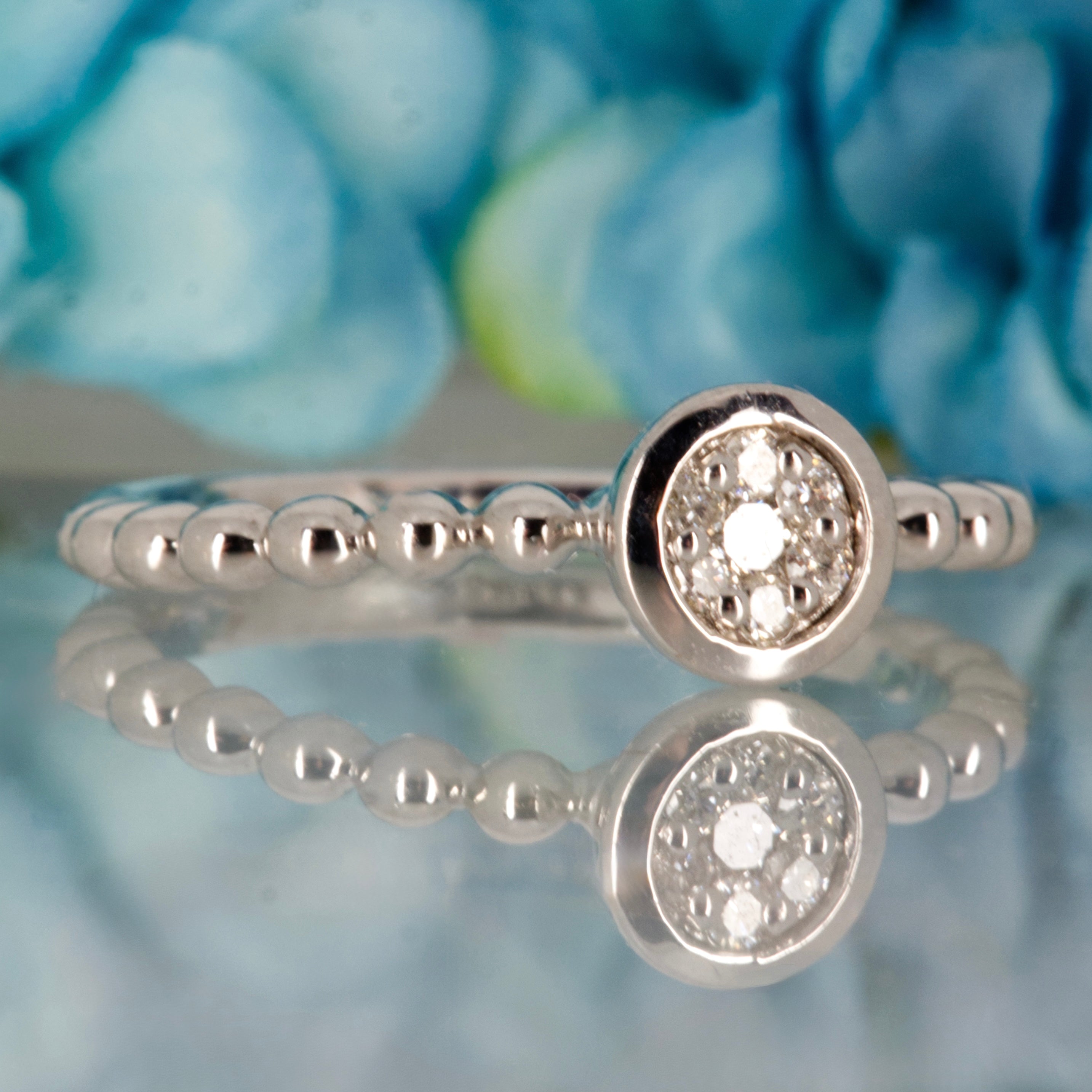 9ct White Gold 0.10ct Round Brilliant Cut Diamond Round Cluster Ring