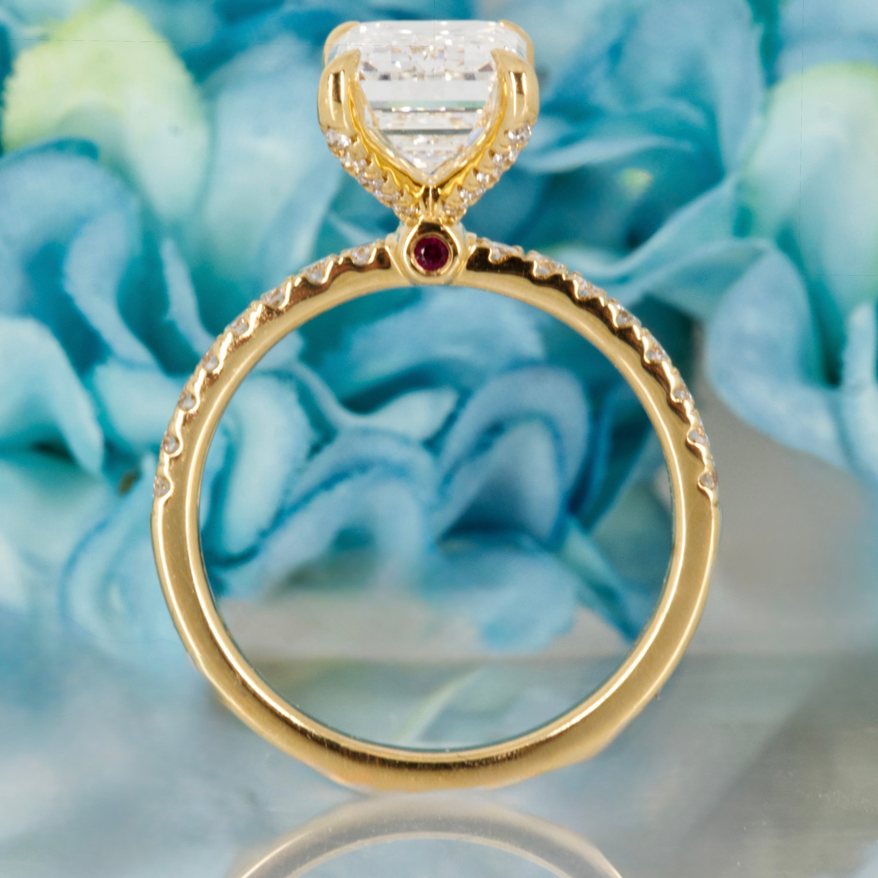 9ct Yellow Gold 3.02ct Emerald Cut Lab Grown Diamond Solitaire Ring