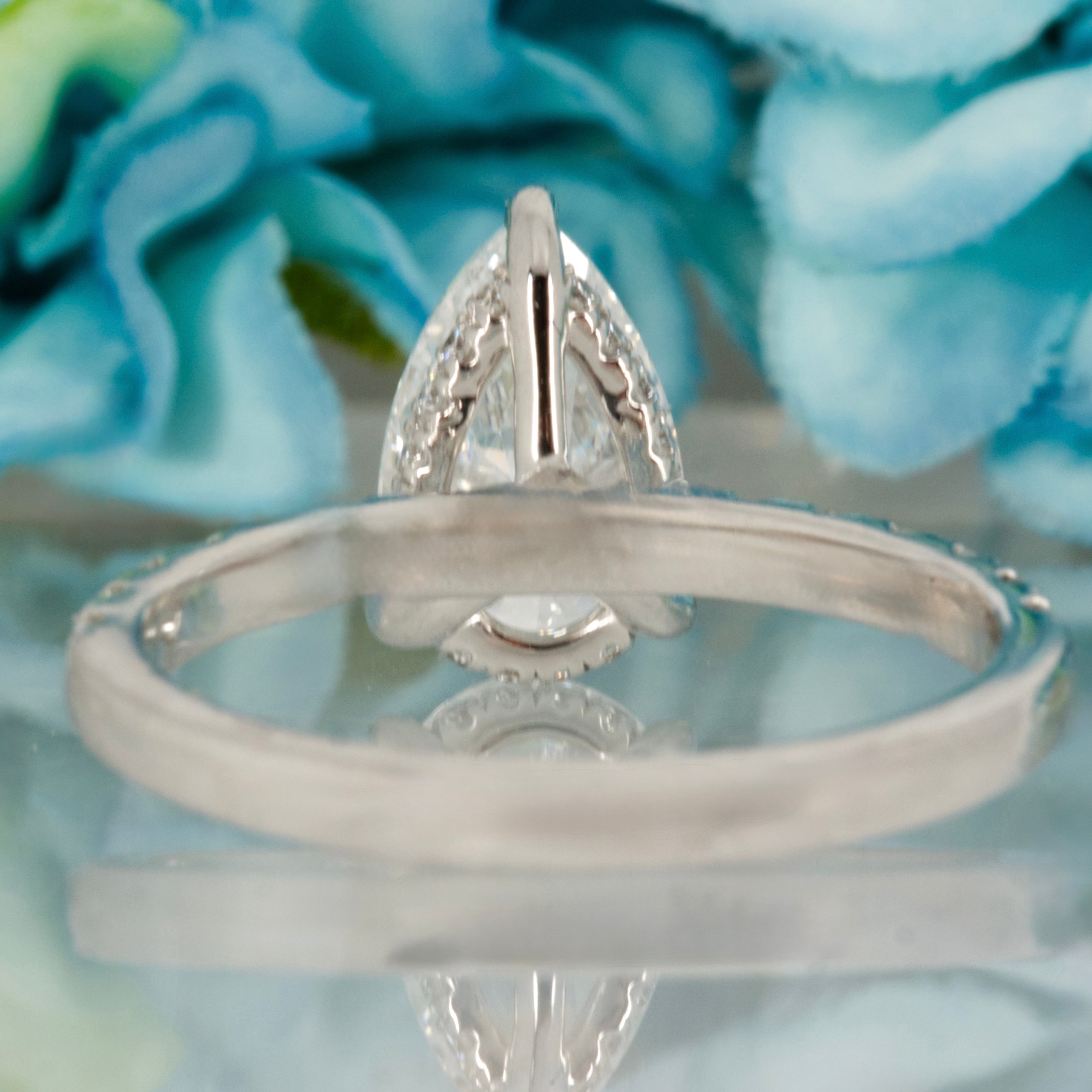 Platinum 1.50ct Pear Cut Lab Grown Diamond Solitaire Ring