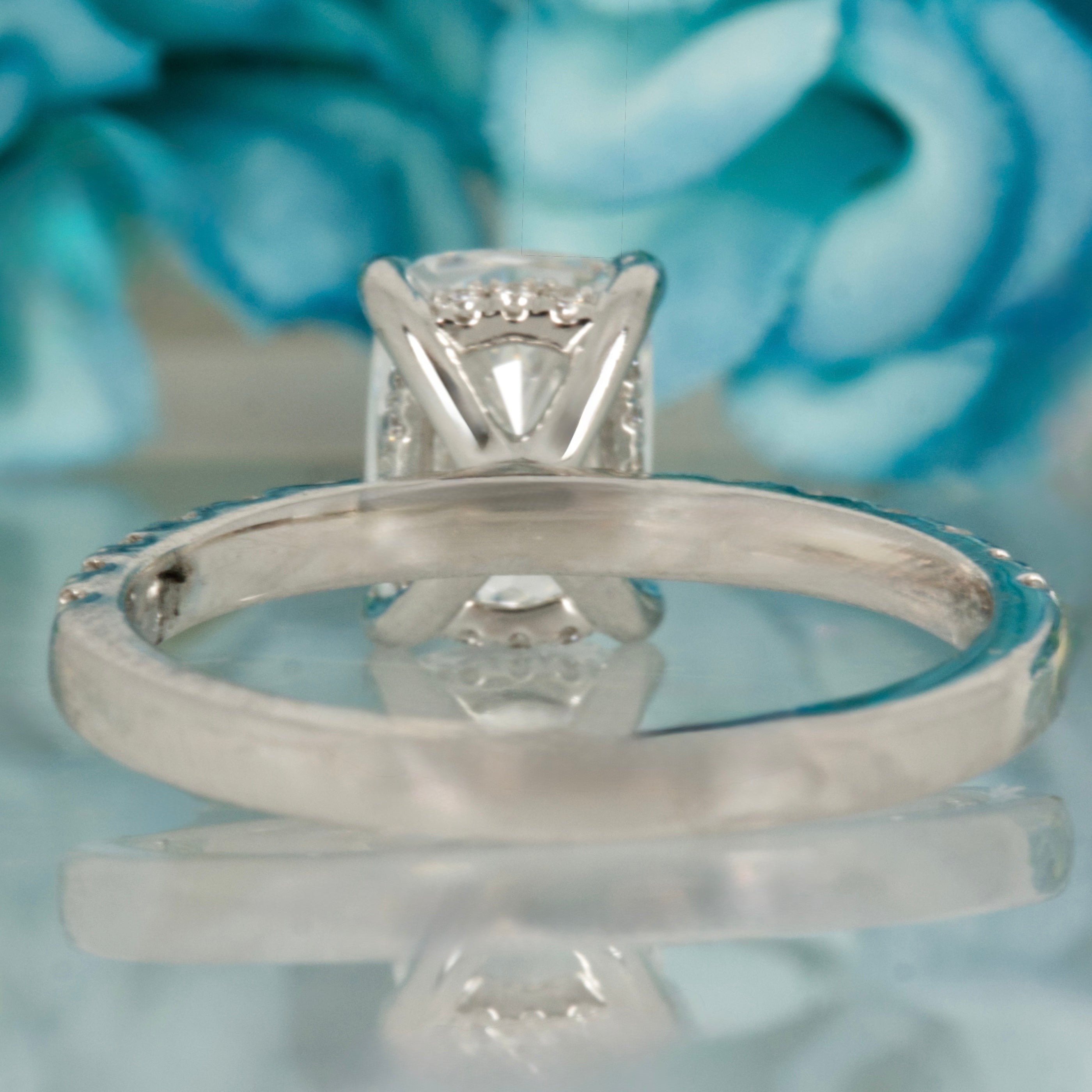 Platinum 1.55ct Cushion Cut Lab Grown Diamond Solitaire Ring