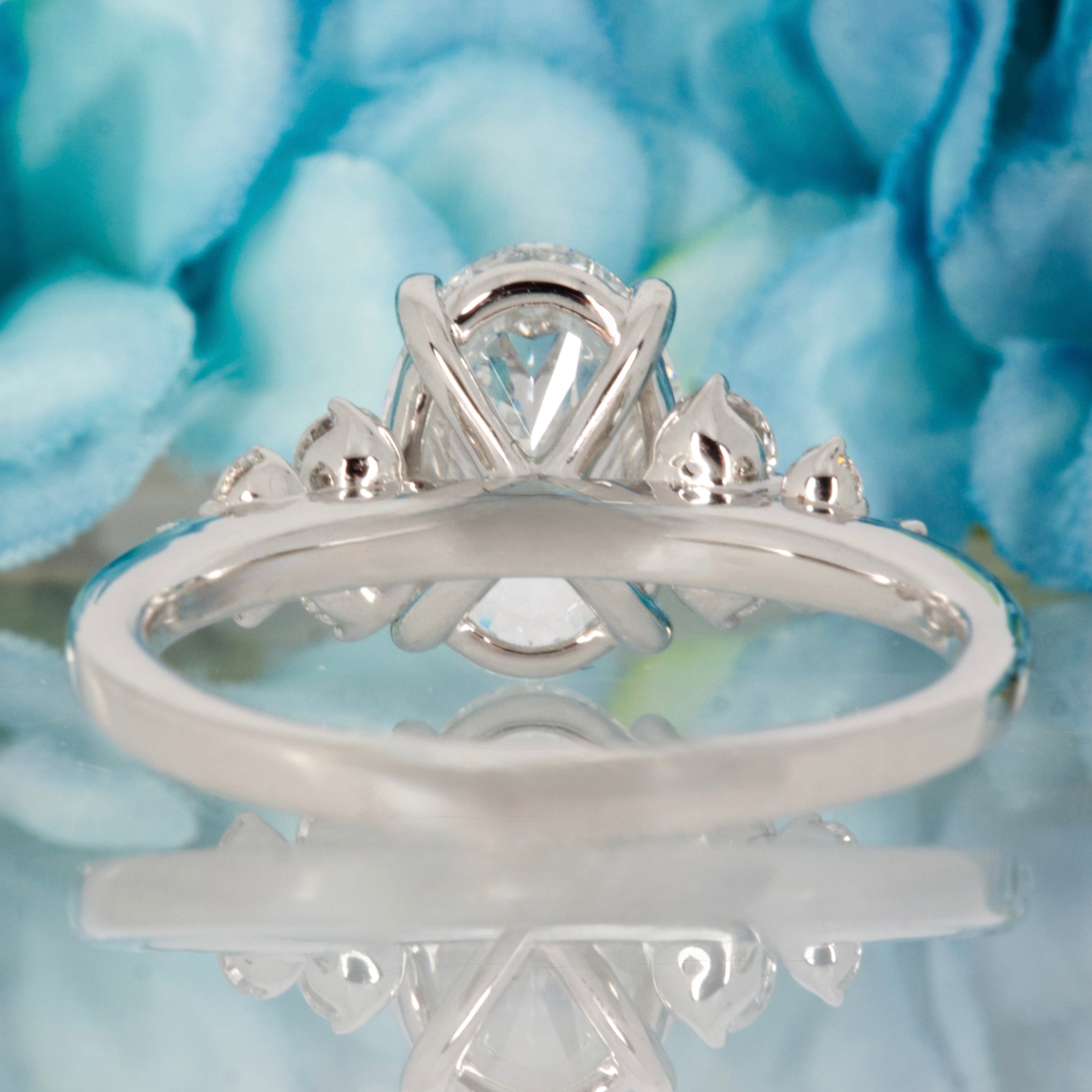 Platinum 2.35ct Oval & Round Brilliant Cut Lab Grown Diamond Dress Ring