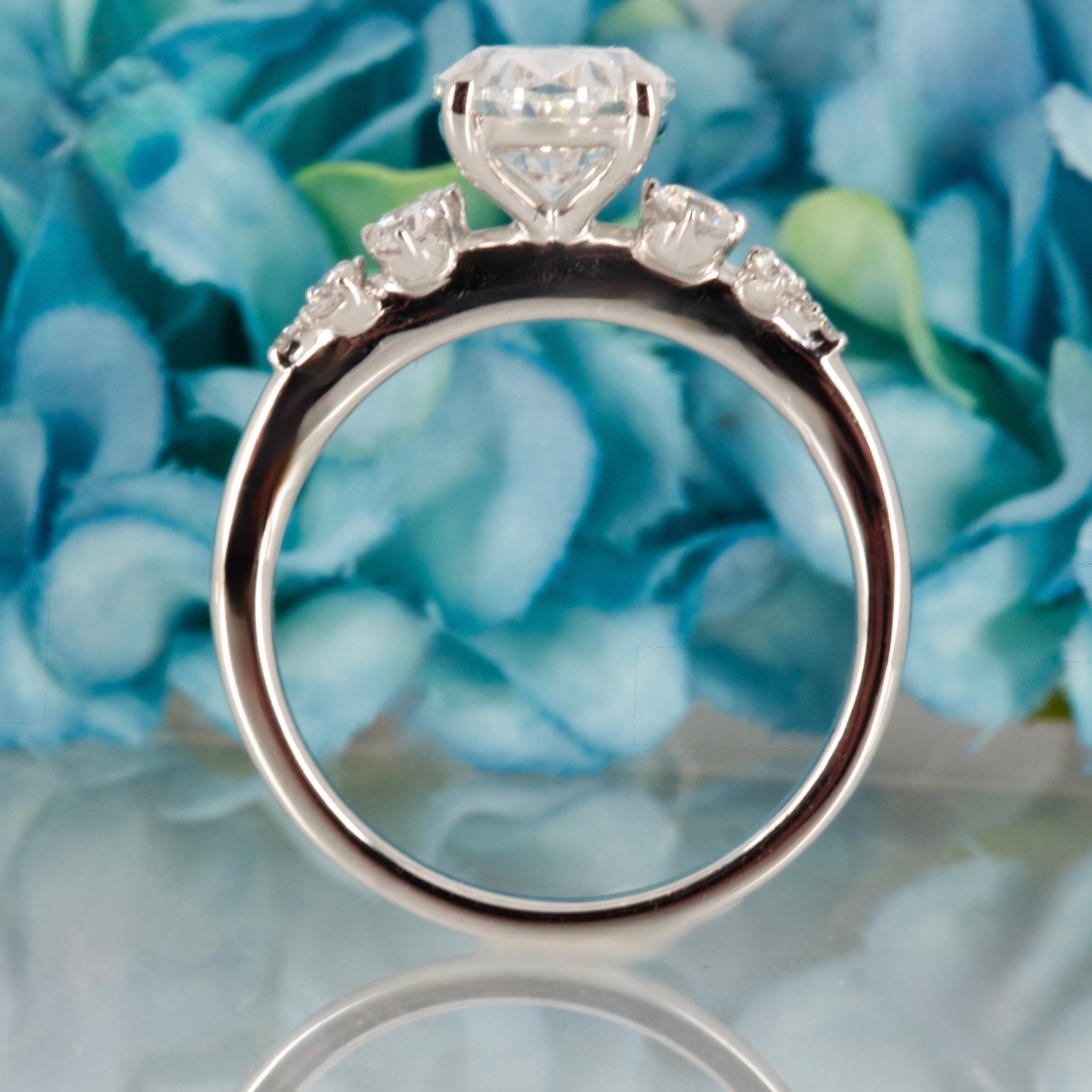 Platinum 2.35ct Oval & Round Brilliant Cut Lab Grown Diamond Dress Ring