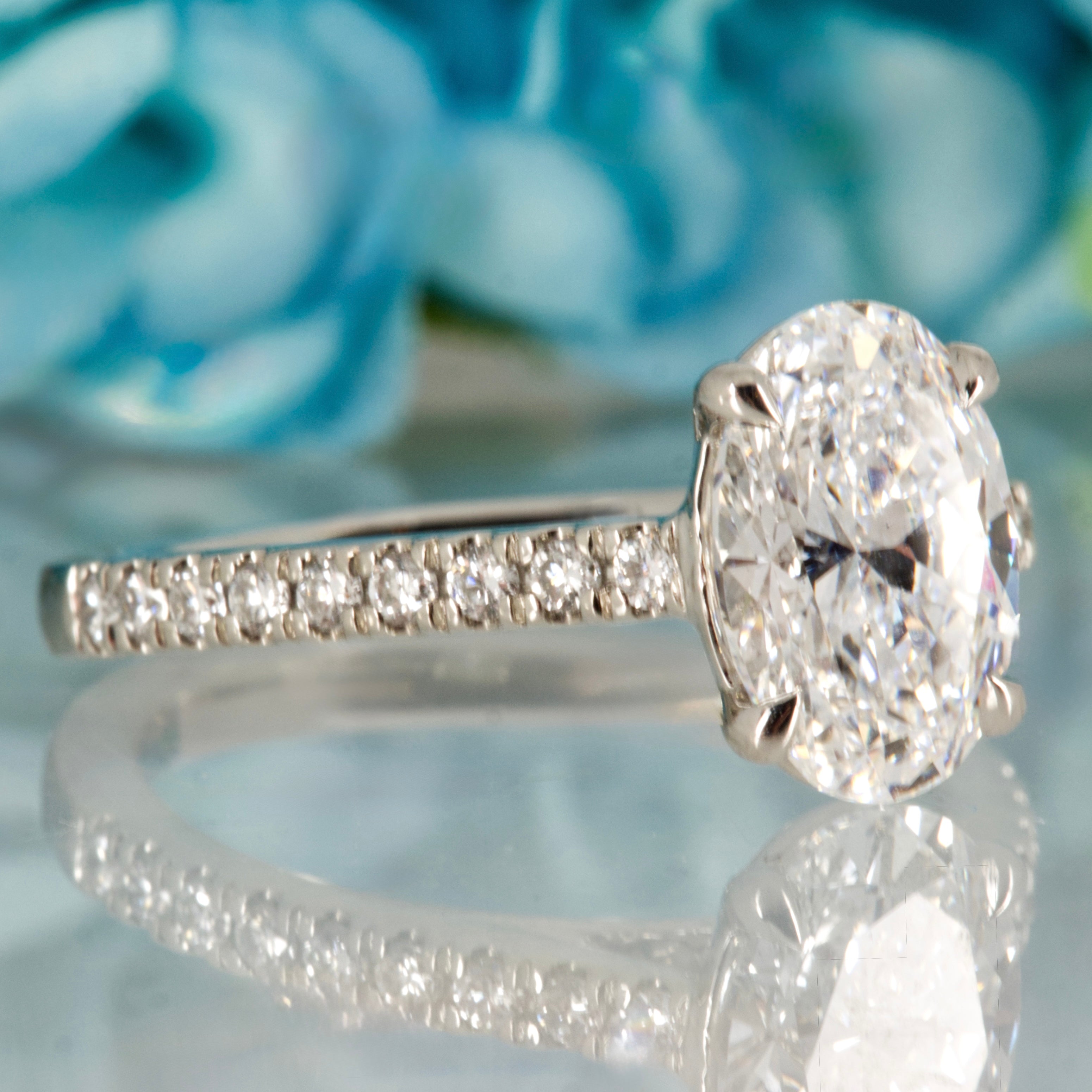 Platinum 2.01ct Oval Cut Lab Grown Diamond Solitaire Ring