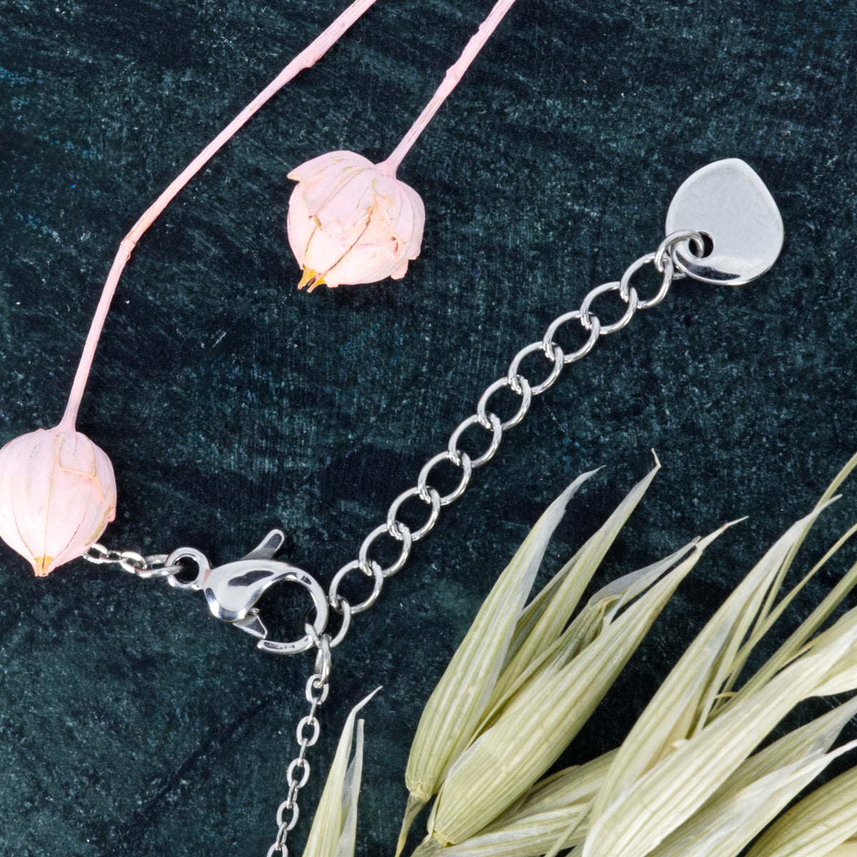 Rhodium Plated Heart Bracelet
