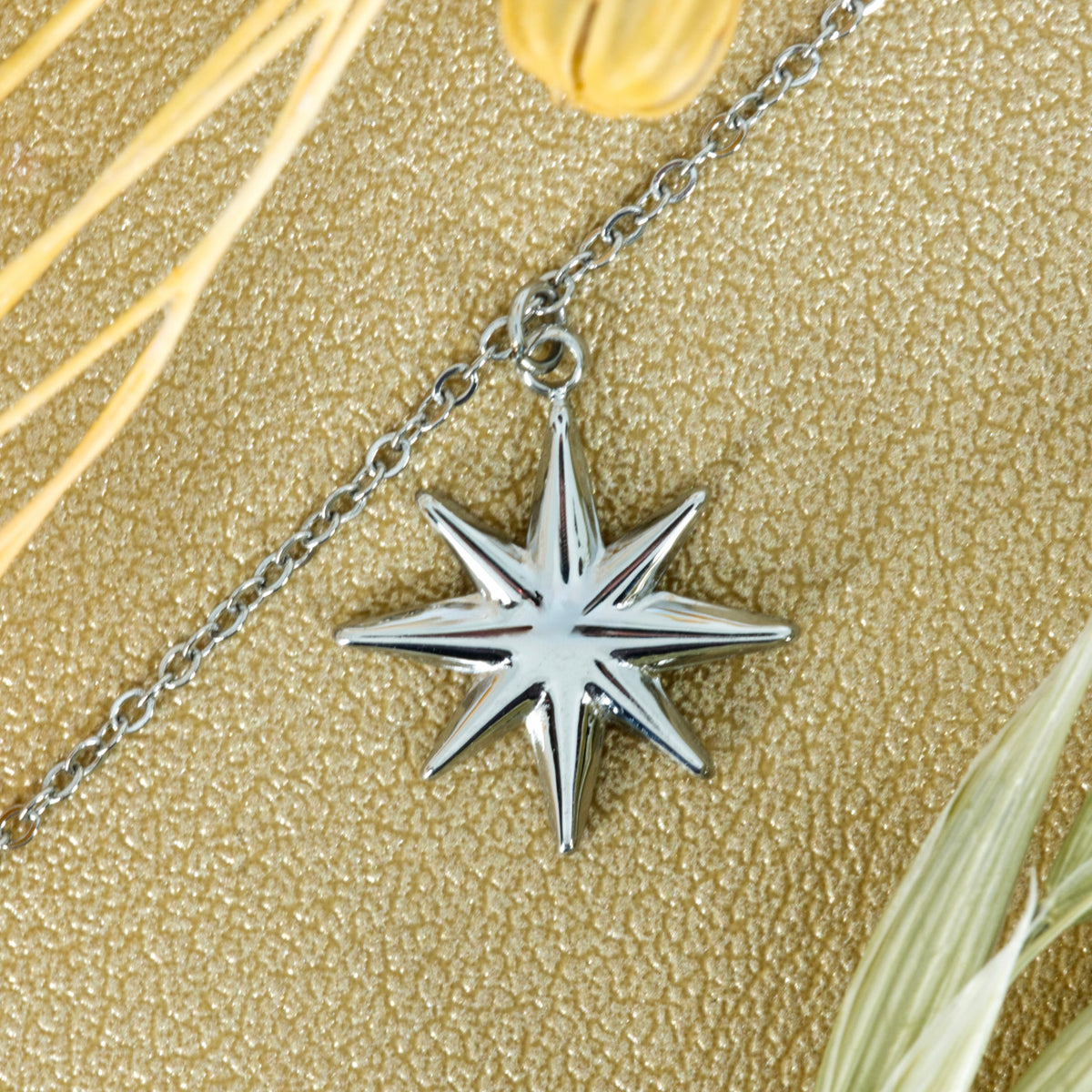 Rhodium Plated Star Charm Bracelet
