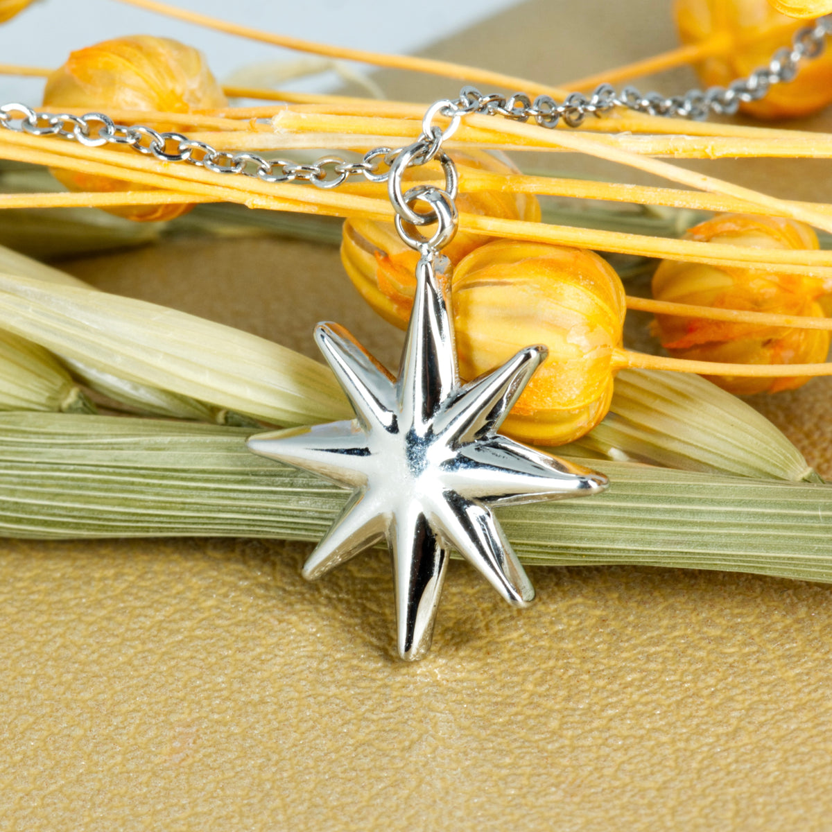 Rhodium Plated Star Charm Bracelet