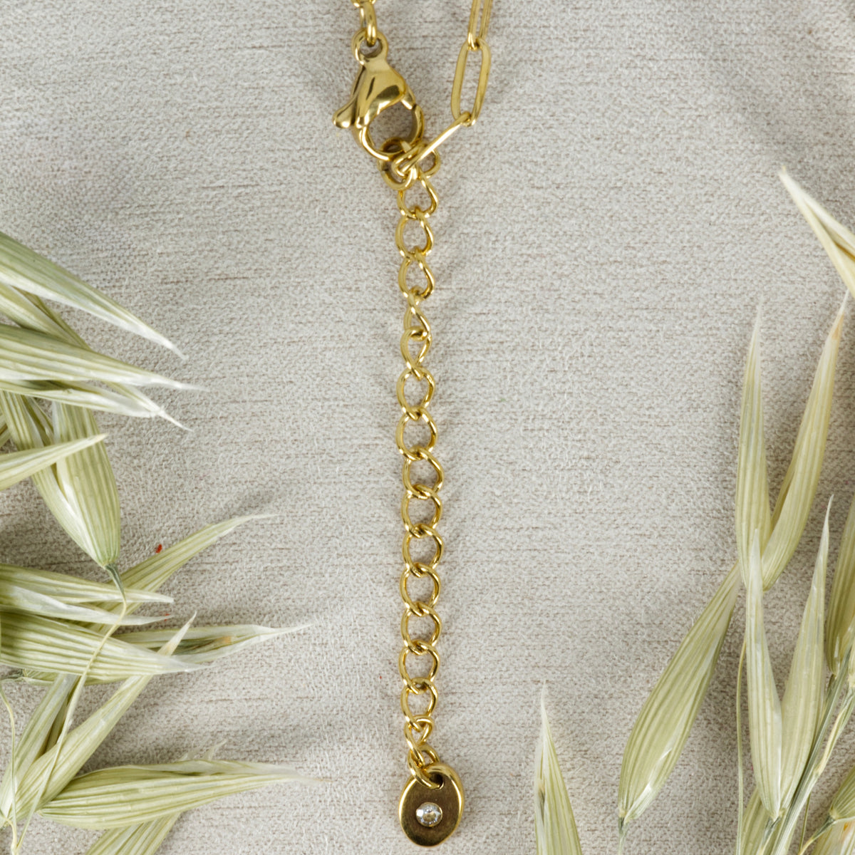 Gold Plated Elongated Heart Pendant & Chain
