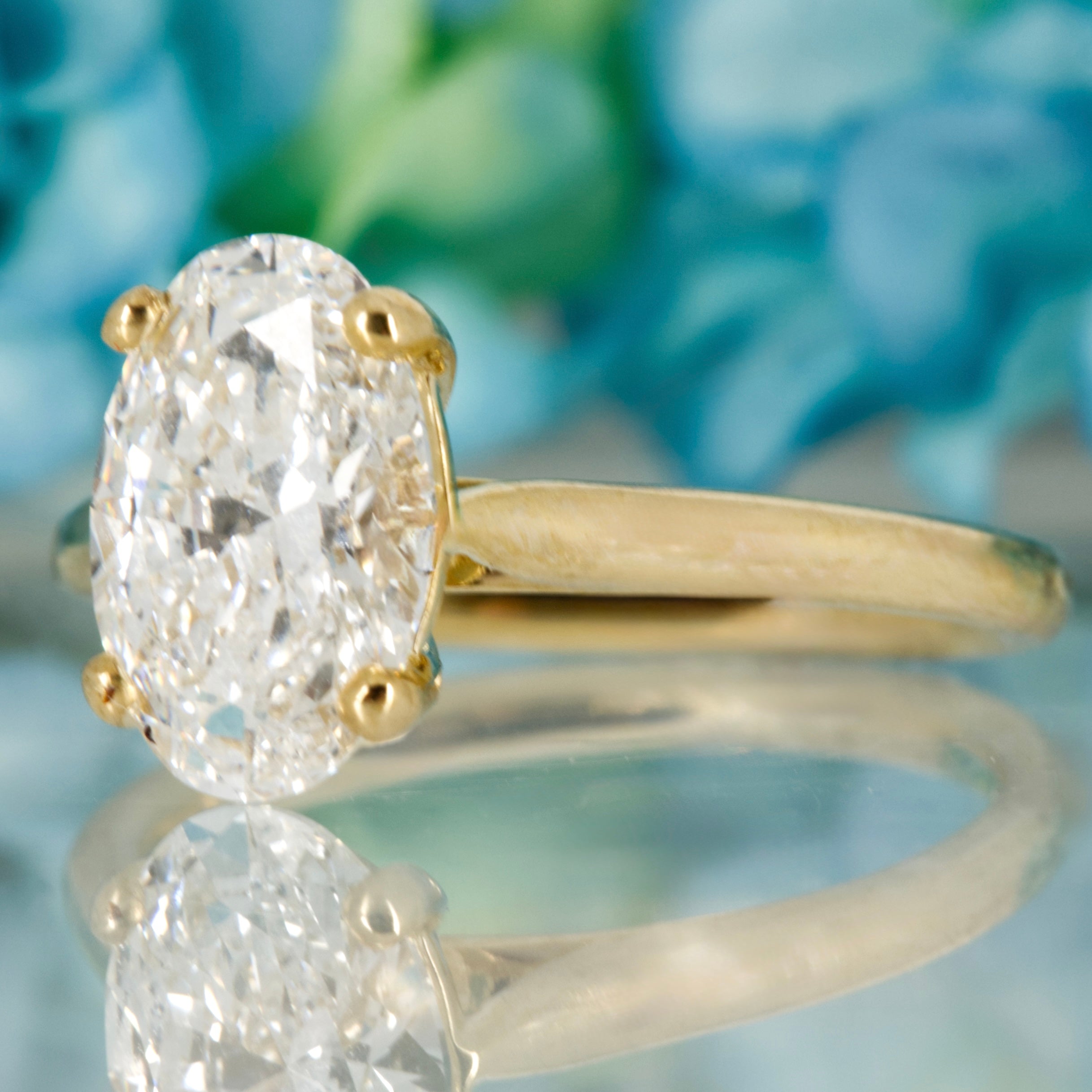 9ct Yellow Gold 2.01ct Oval Cut Lab Grown Diamond Solitaire Ring