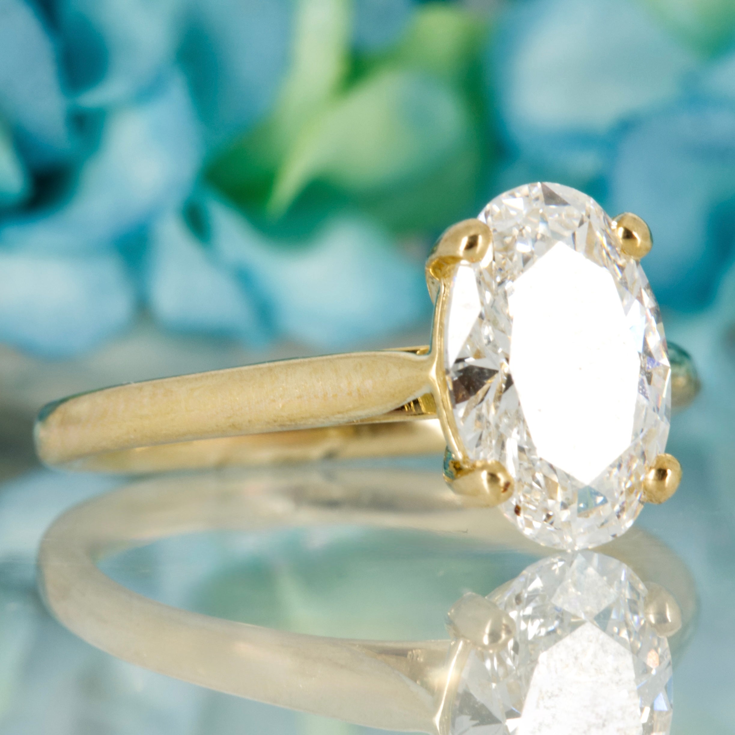 9ct Yellow Gold 2.01ct Oval Cut Lab Grown Diamond Solitaire Ring