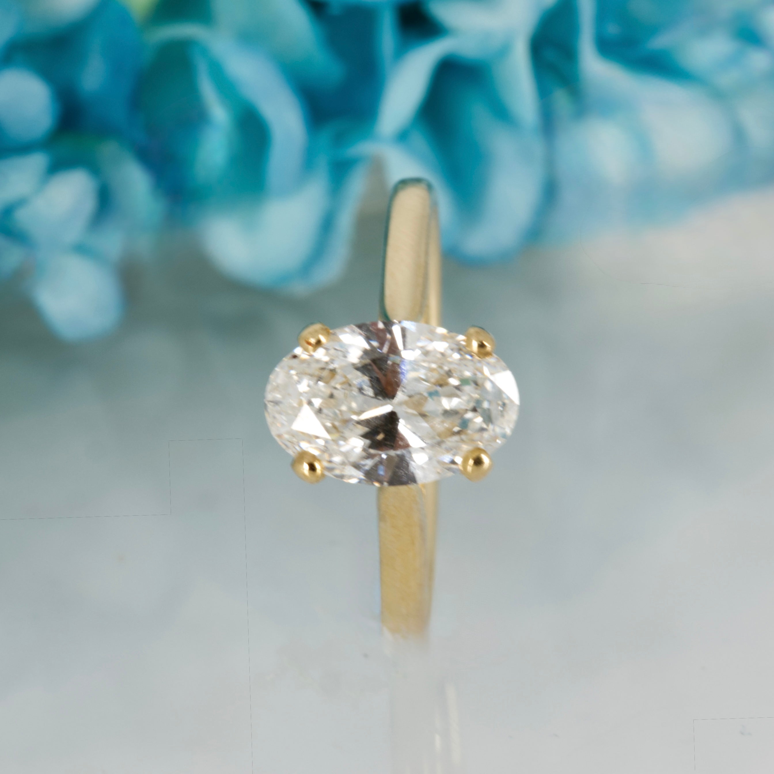 9ct Yellow Gold 2.01ct Oval Cut Lab Grown Diamond Solitaire Ring