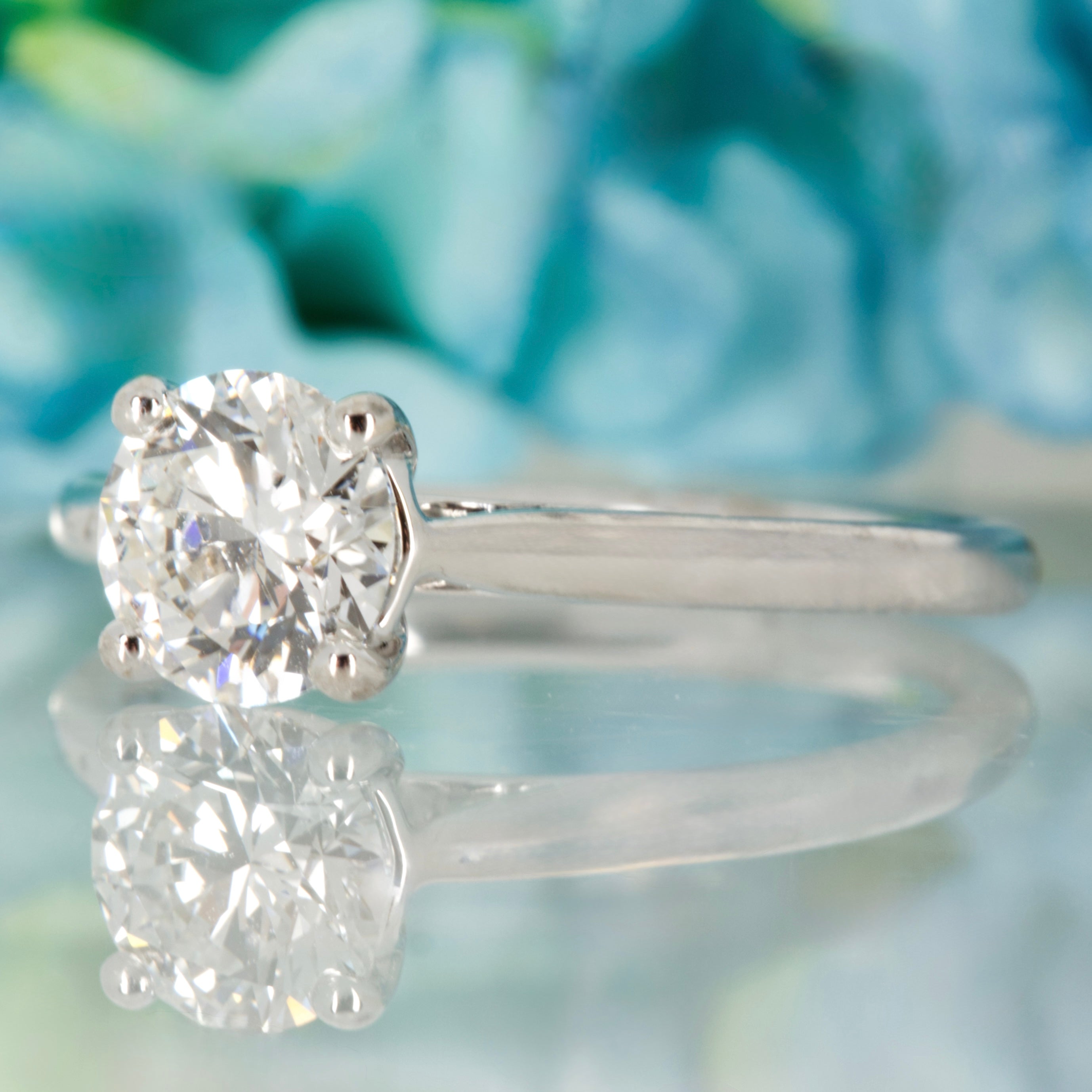 18ct White Gold 1.03ct Round Brilliant Cut Lab Grown Diamond Solitaire Ring