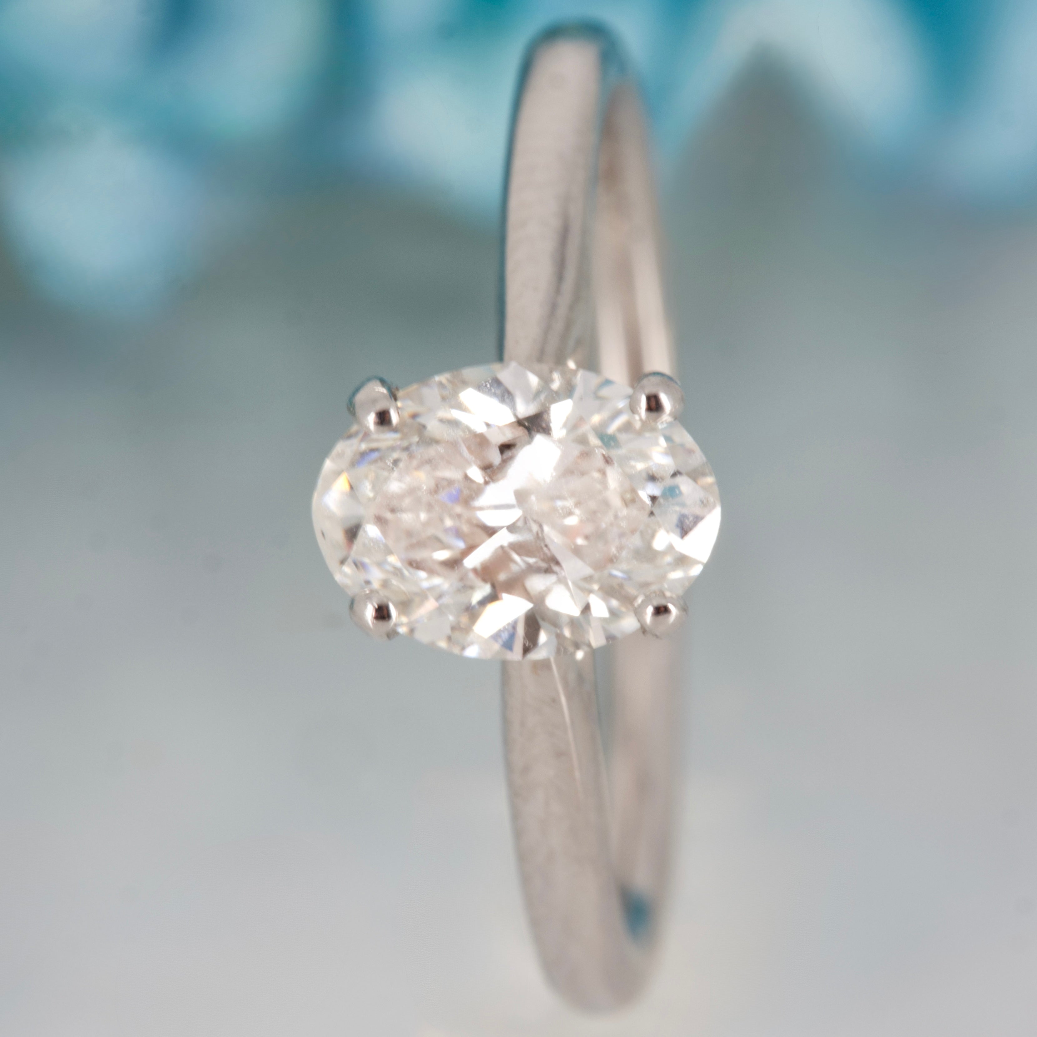 9ct White Gold 1.01ct Oval Cut Lab Grown Diamond Solitaire Ring