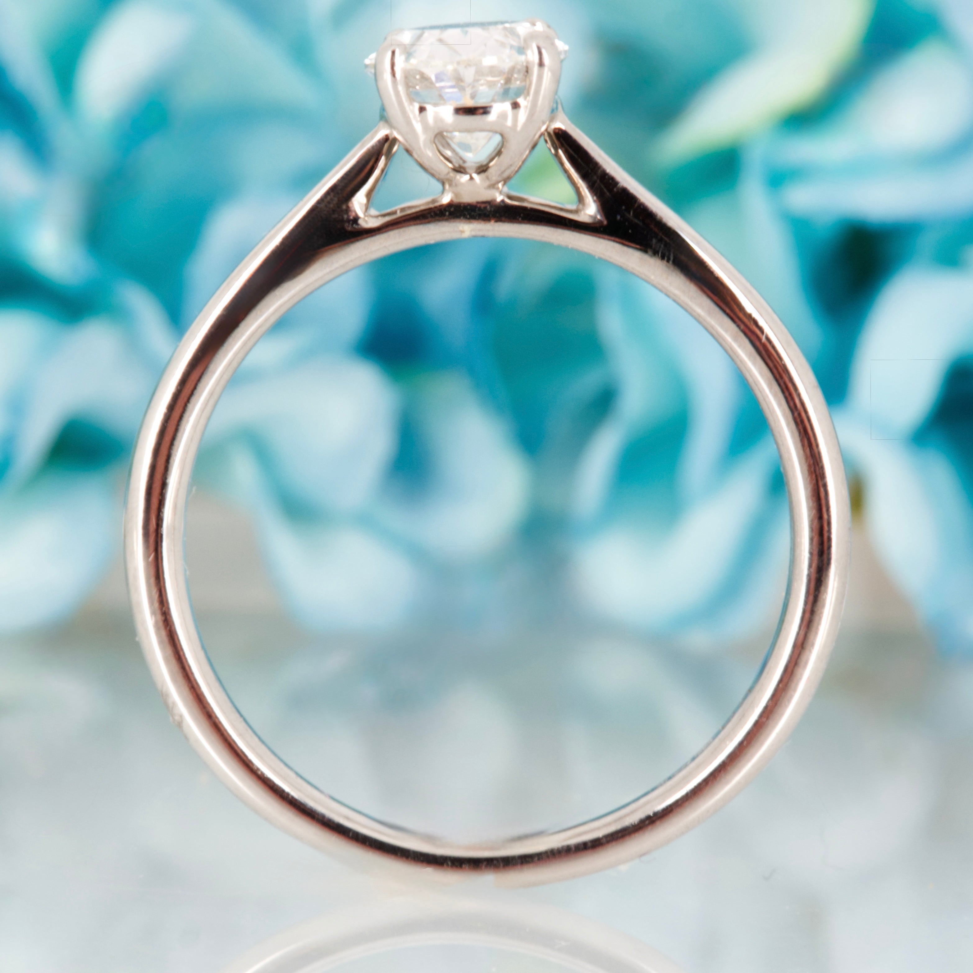 9ct White Gold 1.01ct Oval Cut Lab Grown Diamond Solitaire Ring