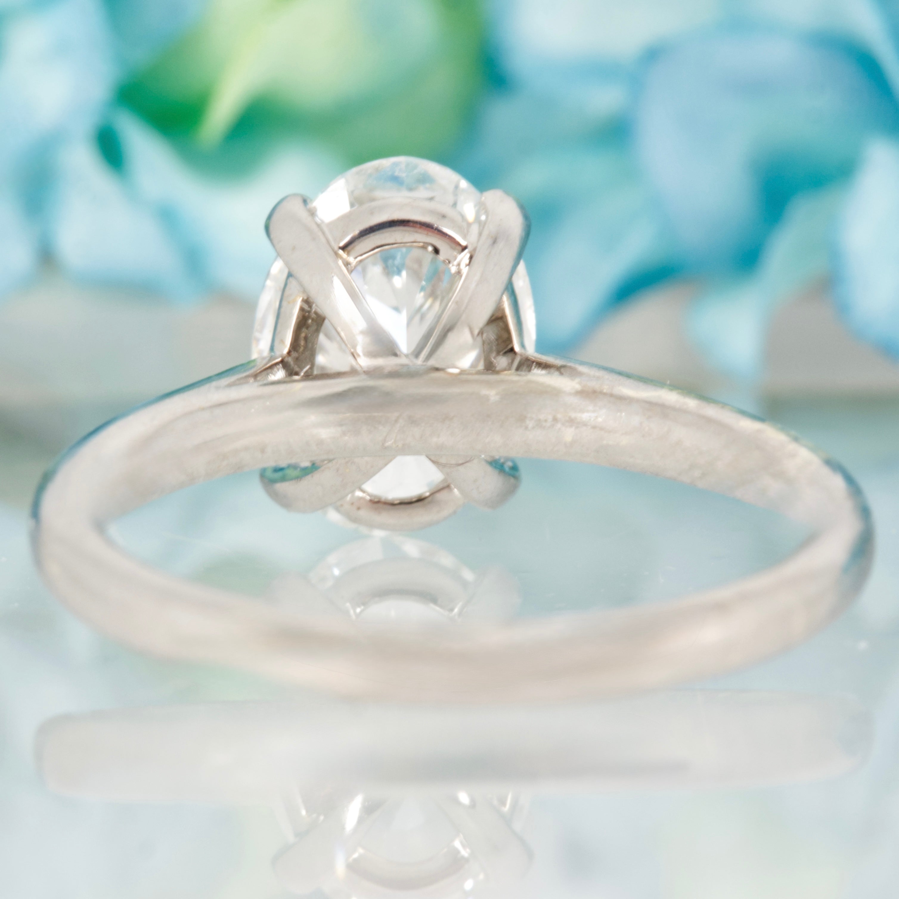 9ct White Gold 2.03ct Oval Cut Lab Grown Diamond Solitaire Ring