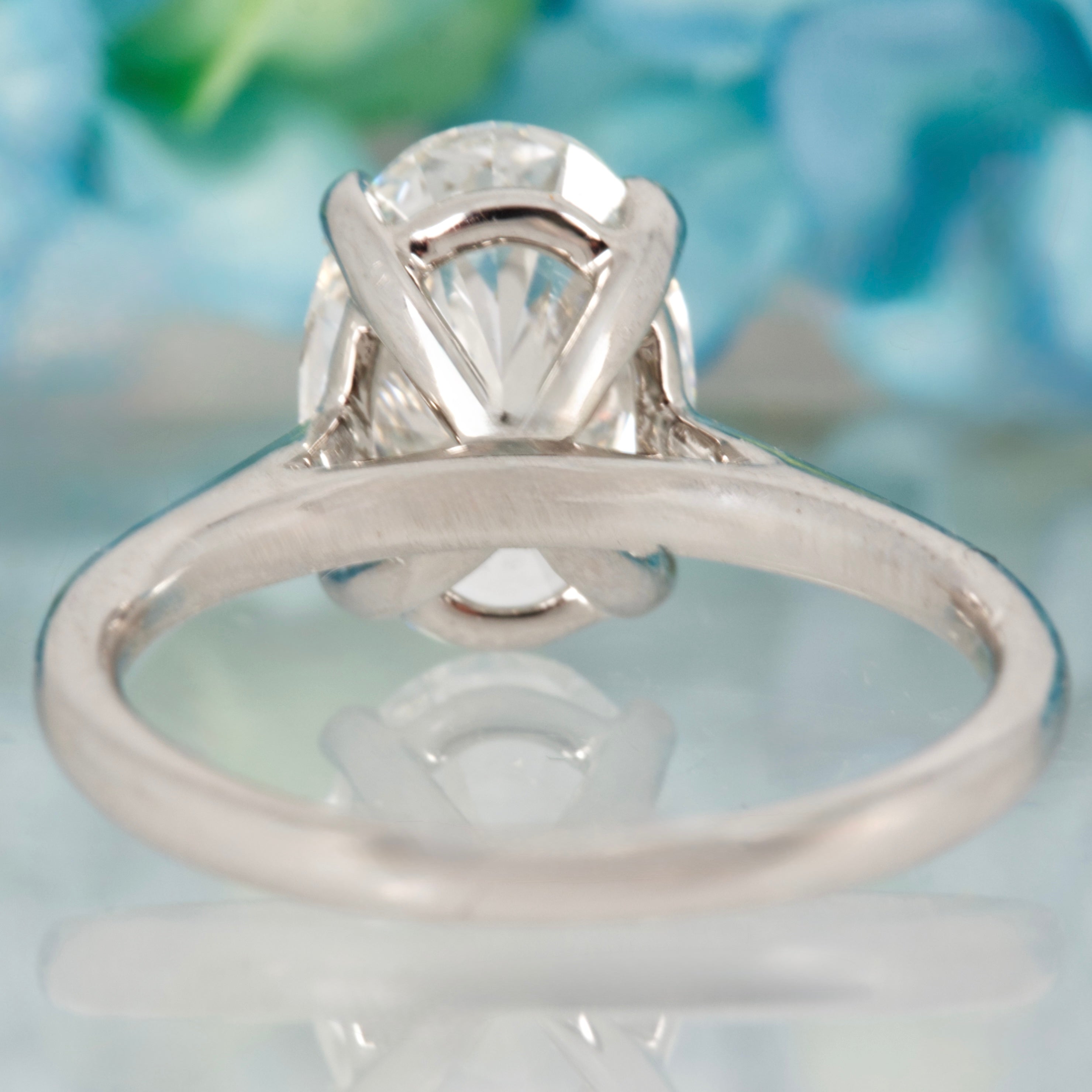 9ct White Gold 3.09ct Oval Cut Lab Grown Diamond Solitaire Ring