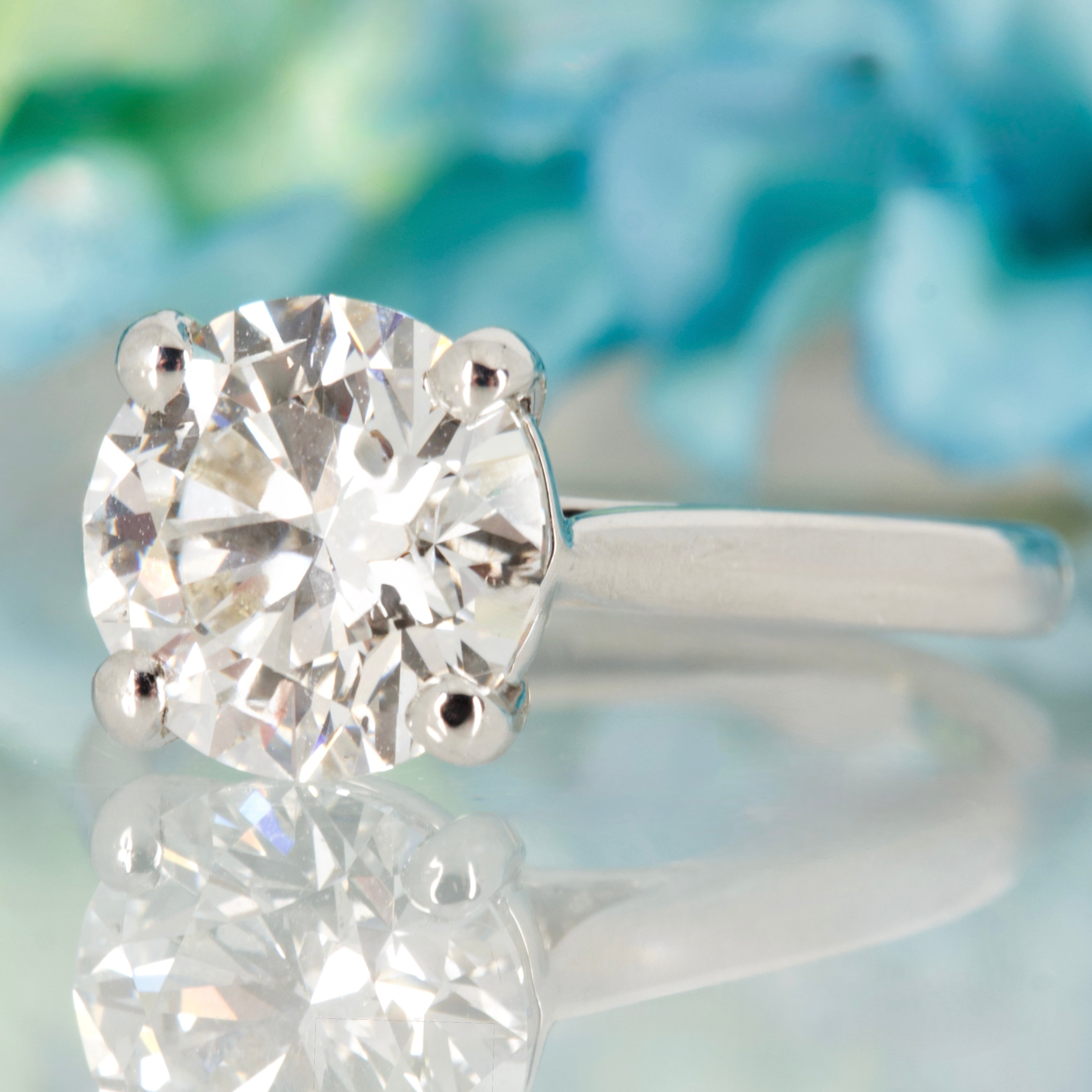 9ct White Gold 3.00ct Round Brilliant Cut Lab Grown Diamond Solitaire Ring