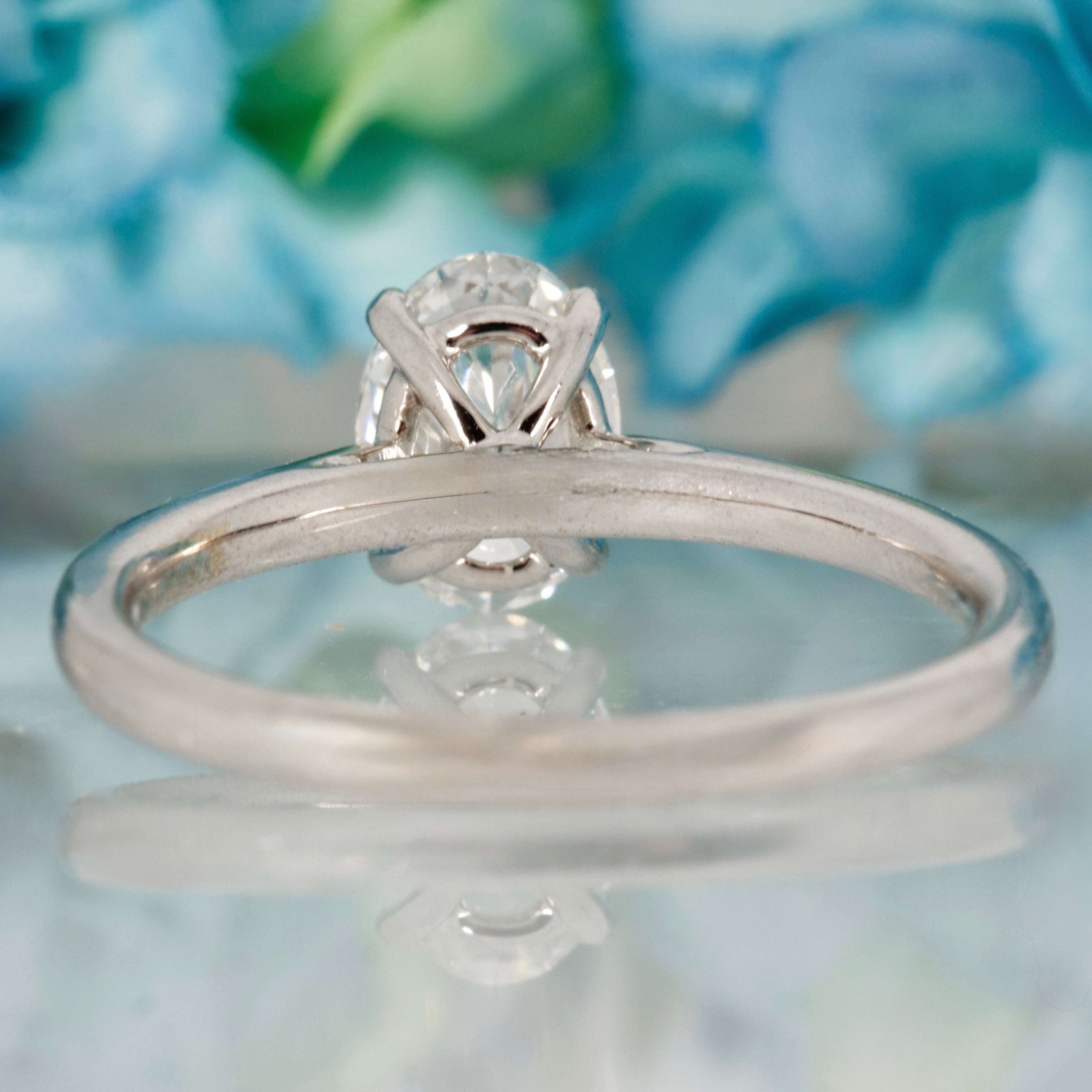 18ct White Gold 1.02ct Oval Cut Lab Grown Diamond Solitaire Ring