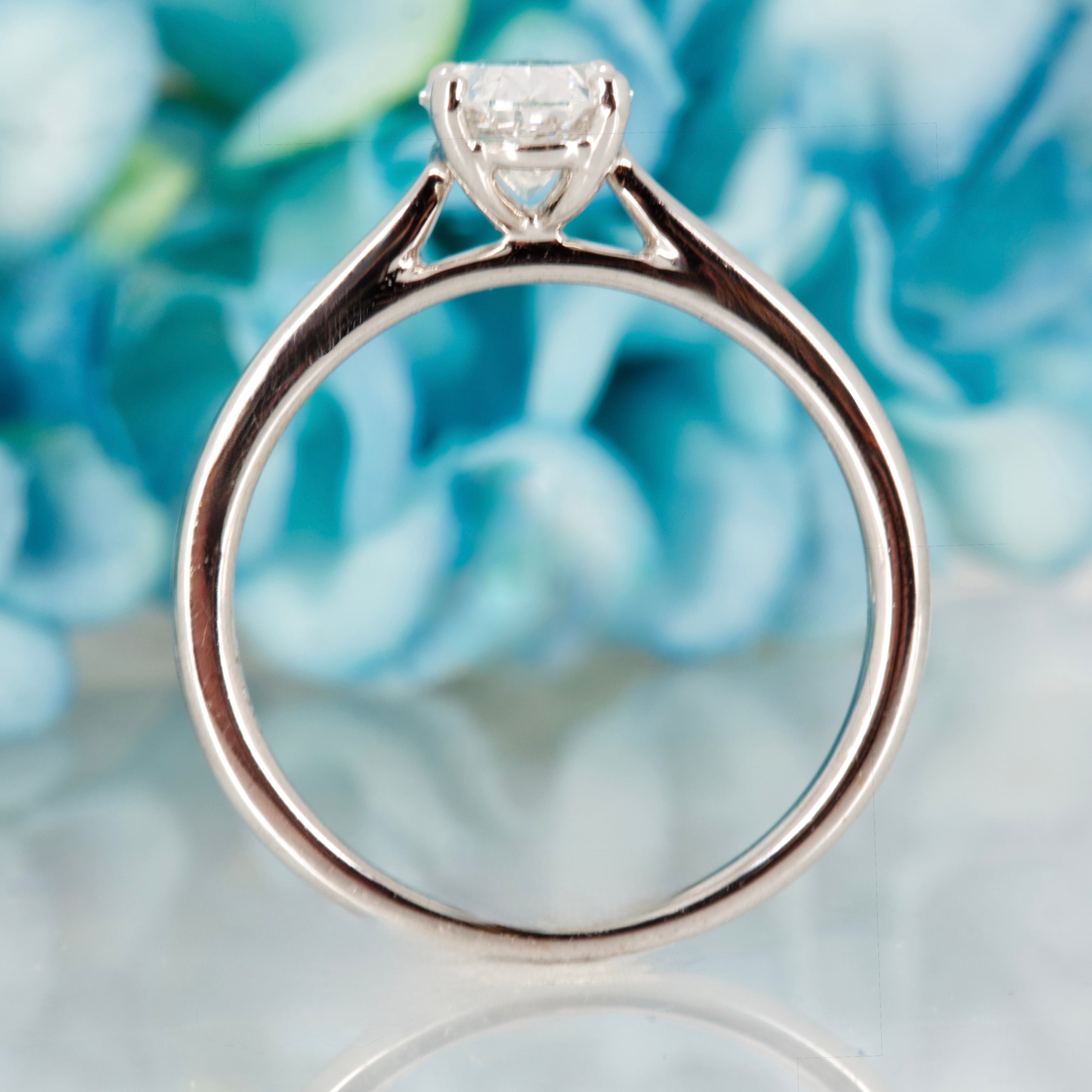 18ct White Gold 1.02ct Oval Cut Lab Grown Diamond Solitaire Ring