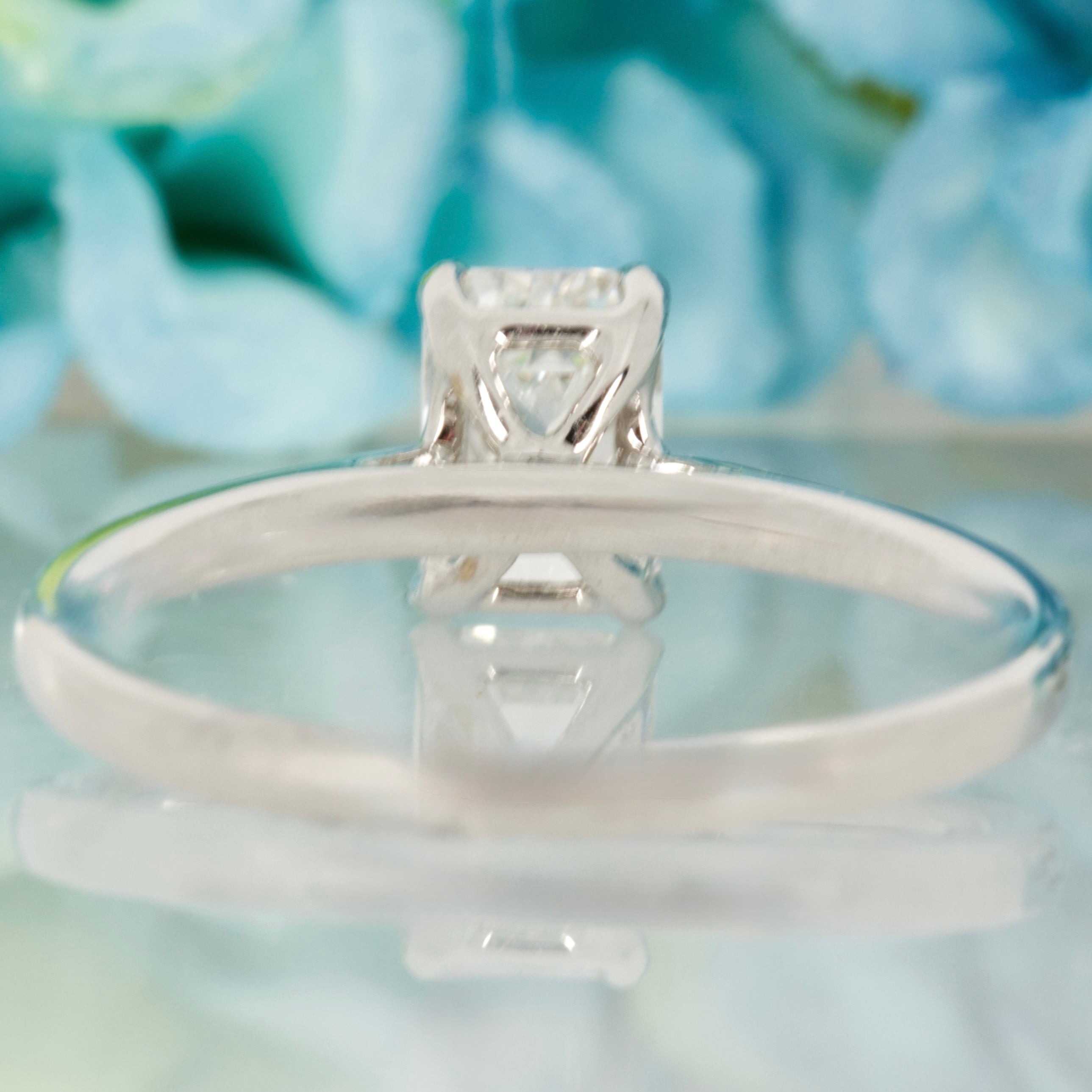 18ct White Gold 1.01ct Emerald Cut Lab Grown Diamond Solitaire Ring
