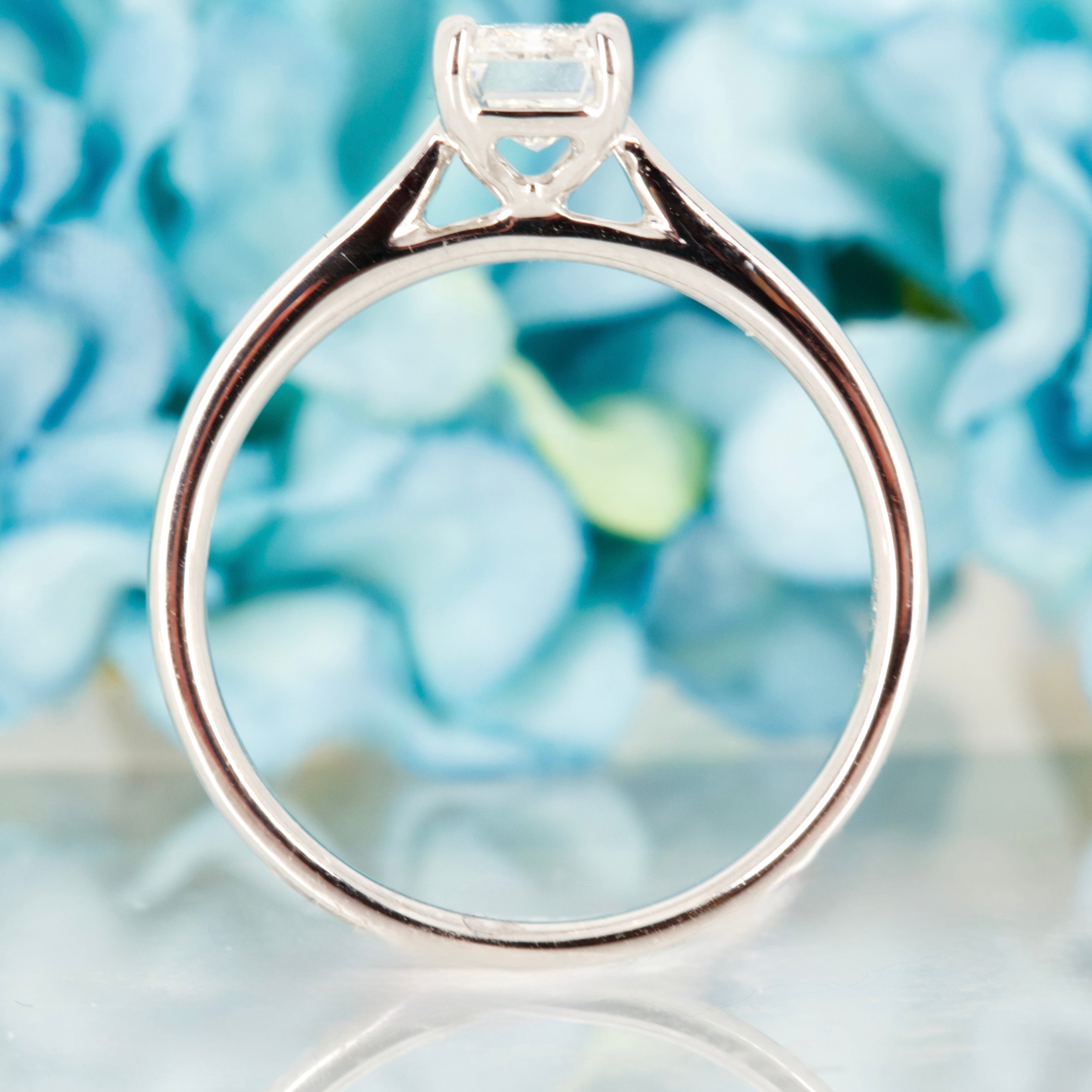 18ct White Gold 1.01ct Emerald Cut Lab Grown Diamond Solitaire Ring