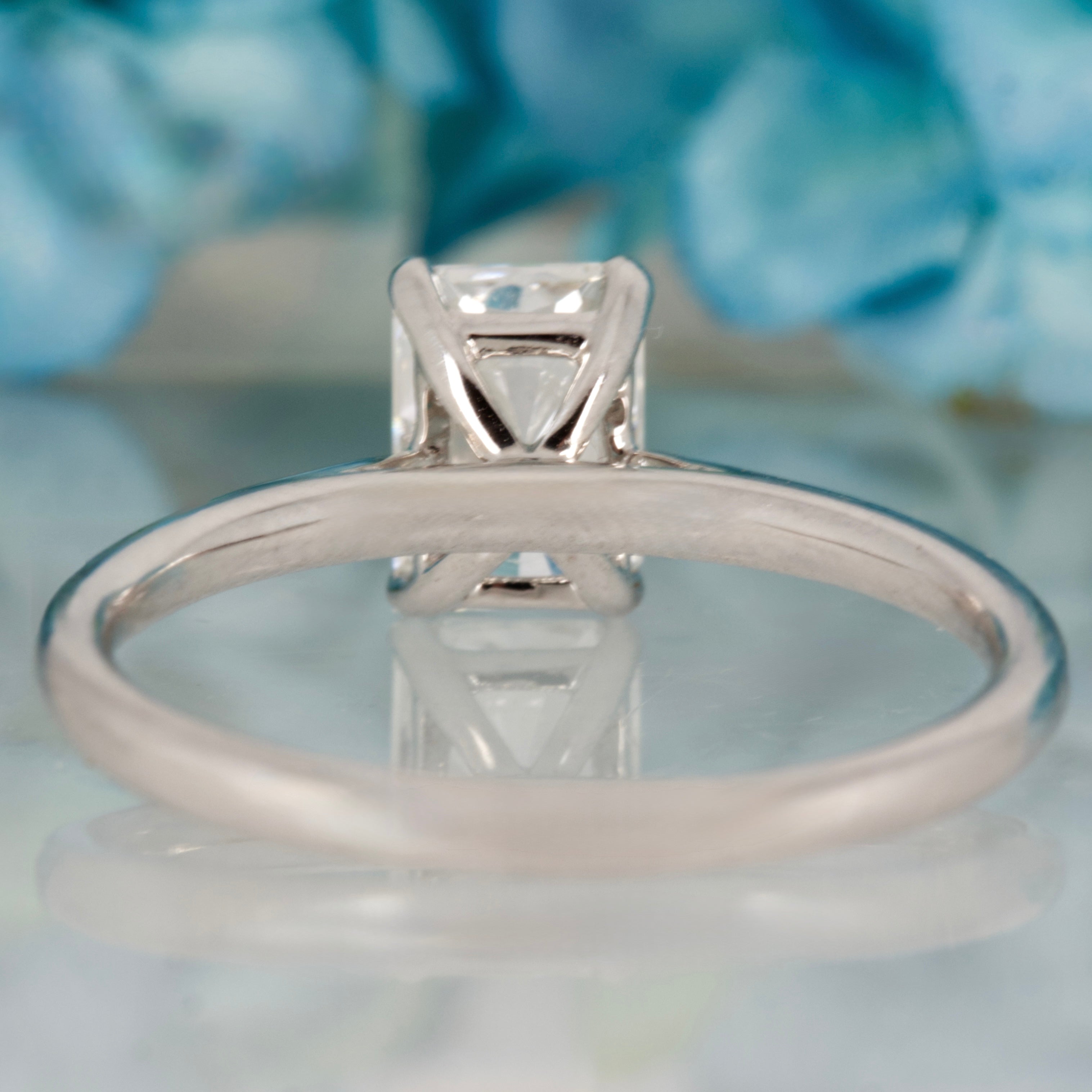 18ct White Gold 1.04ct Radiant Cut Lab Grown Diamond Solitaire Ring
