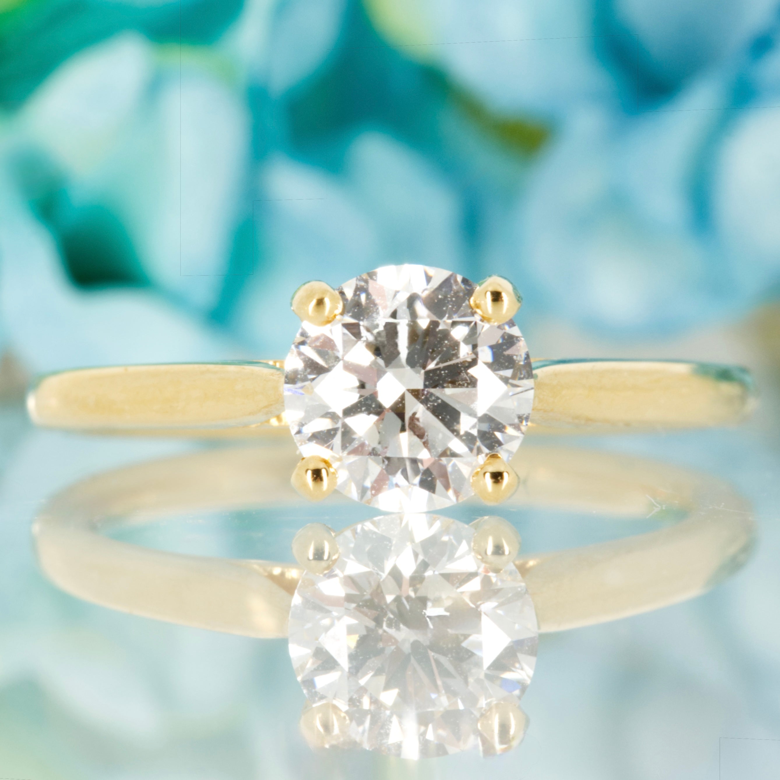18ct Yellow Gold 1.02ct Round Brilliant Cut Lab Grown Diamond Solitaire Ring