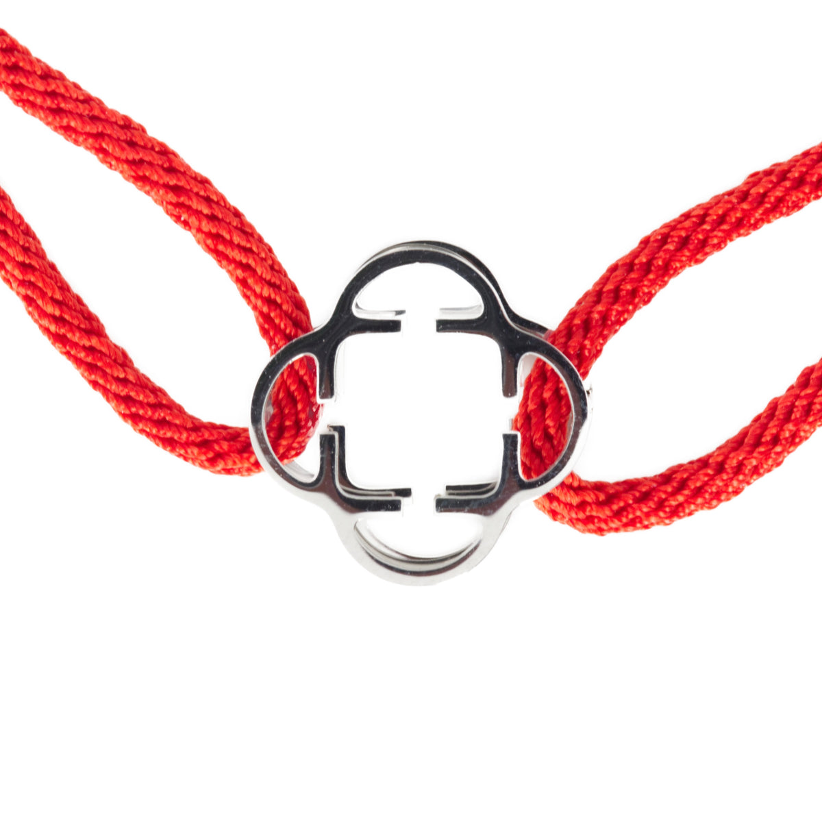 Stainless Steel Clover Red Rope Bracelet