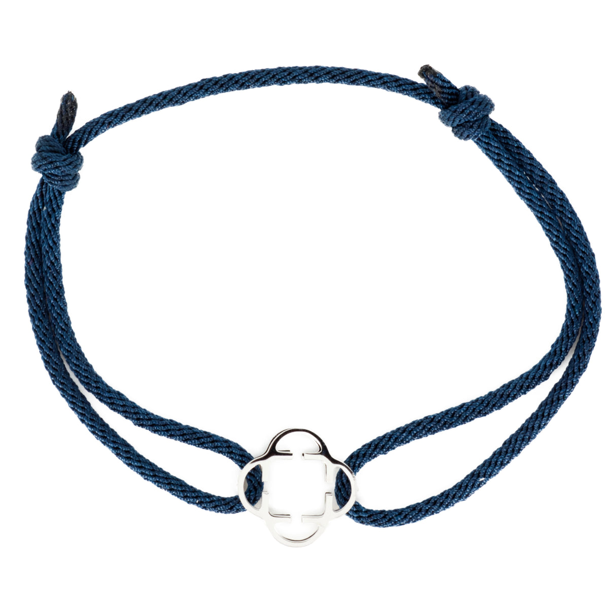Stainless Steel Clover Navy Rope Bracelet
