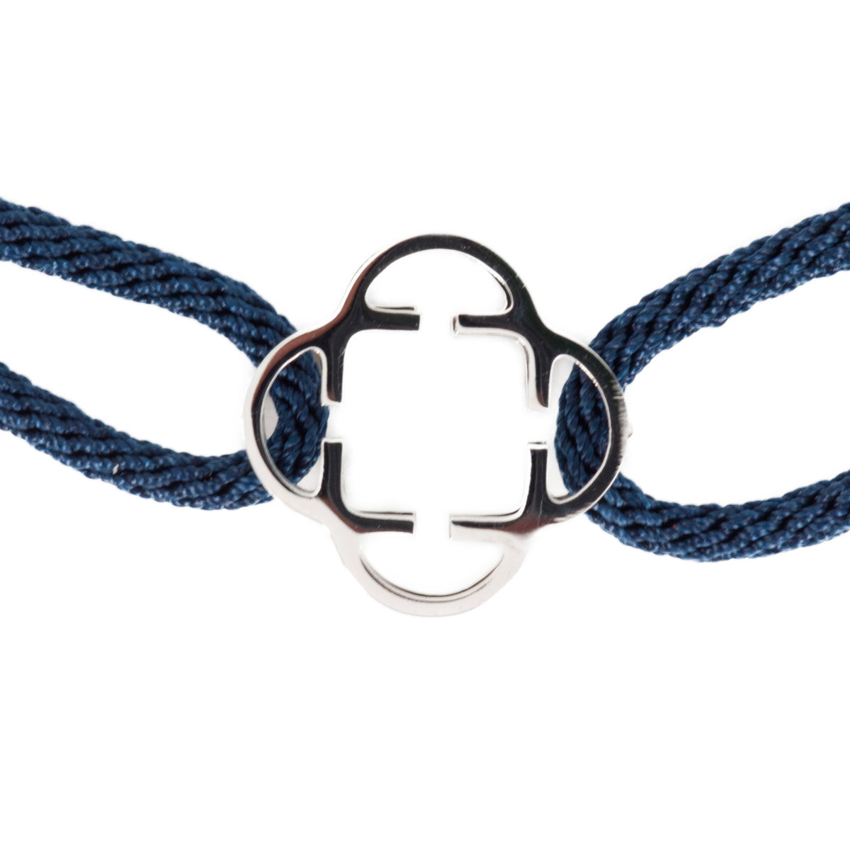 Stainless Steel Clover Navy Rope Bracelet