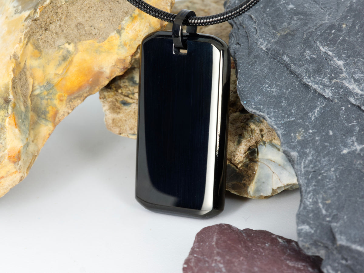 Black PVD Plated Dog Tag Necklace