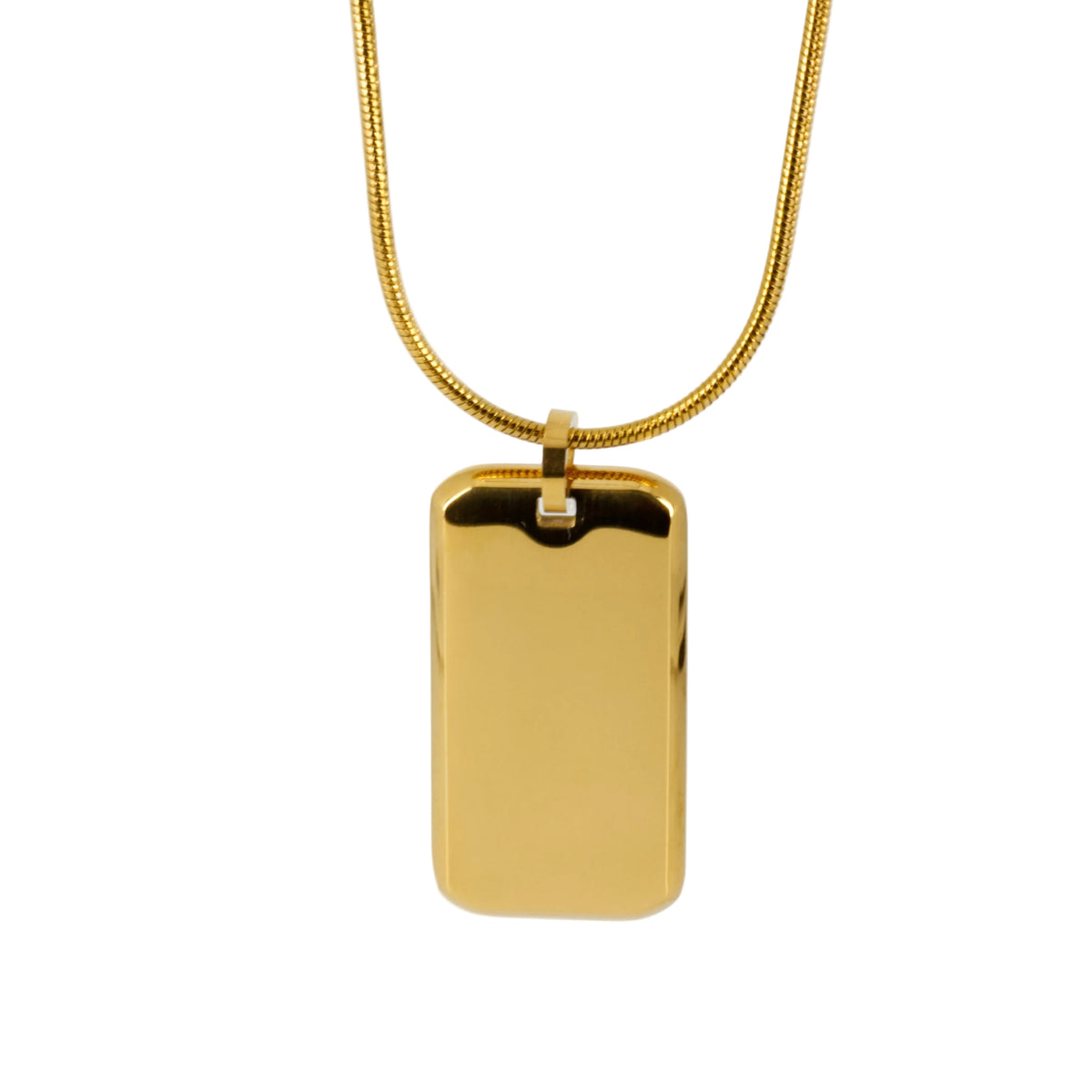Gold PVD Plated Dog Tag Necklace