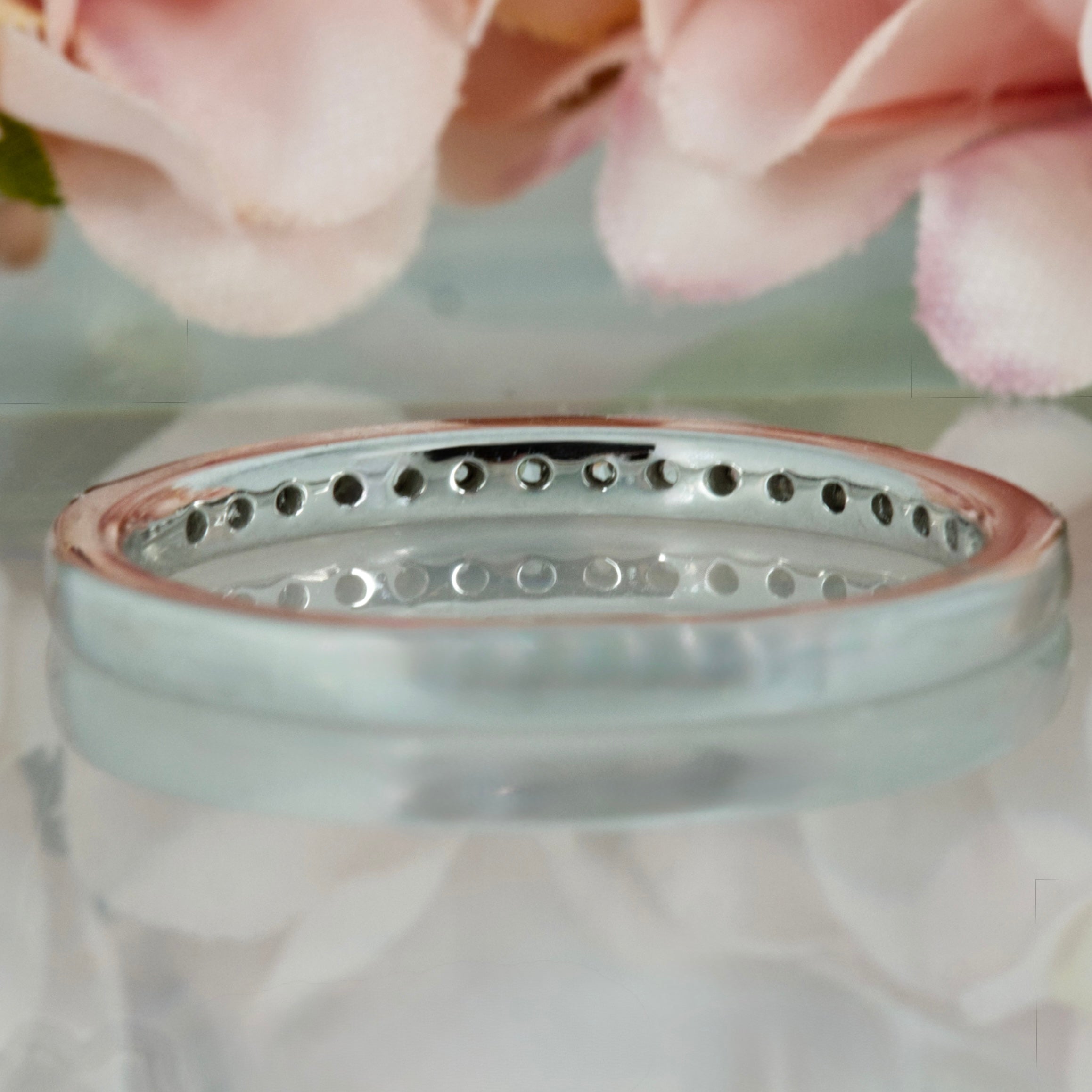 Platinum 0.20ct Round Brilliant Cut Diamond Claw Set Half Eternity Ring