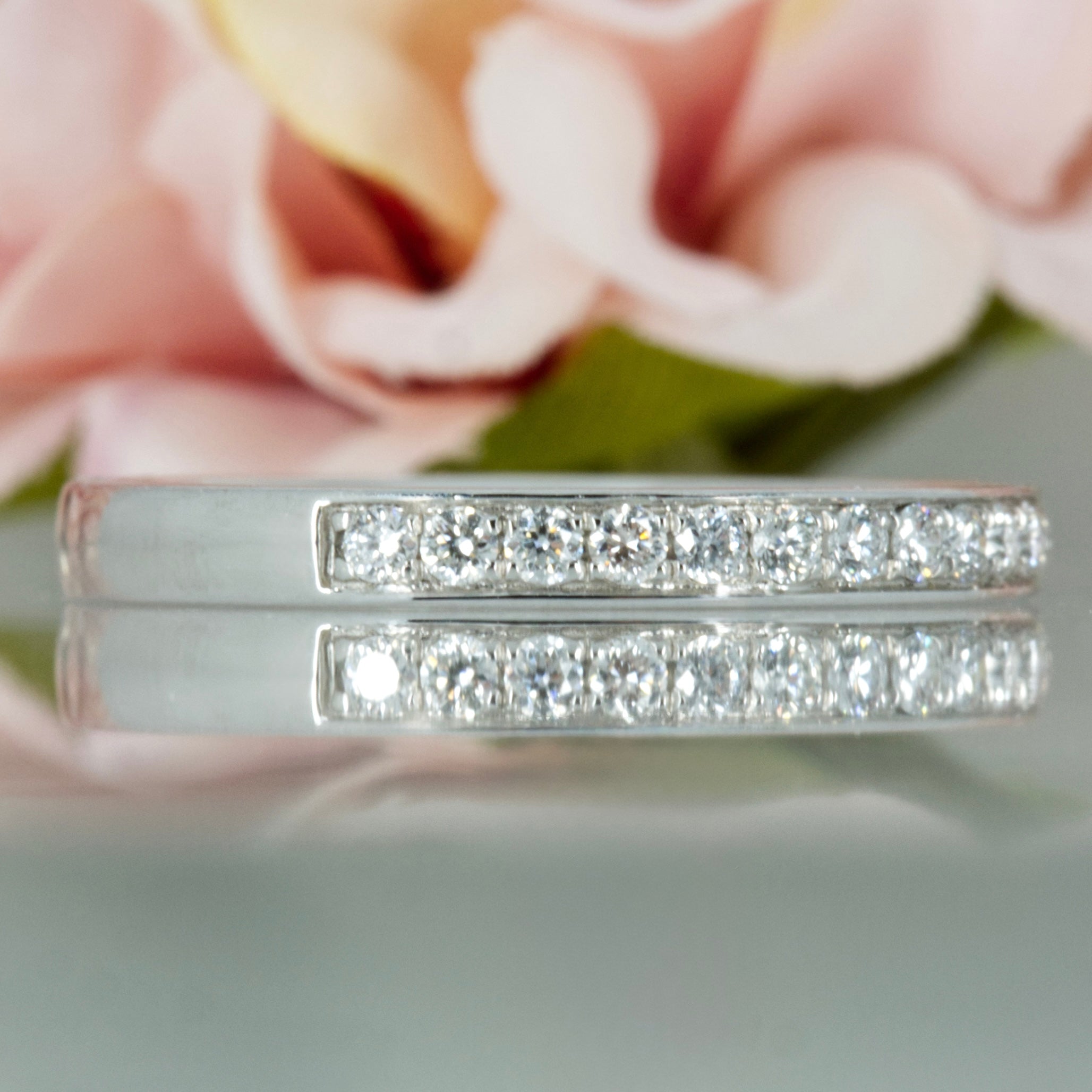 Platinum 0.25ct Round Brilliant Cut Diamond Channel Set Half Eternity Ring