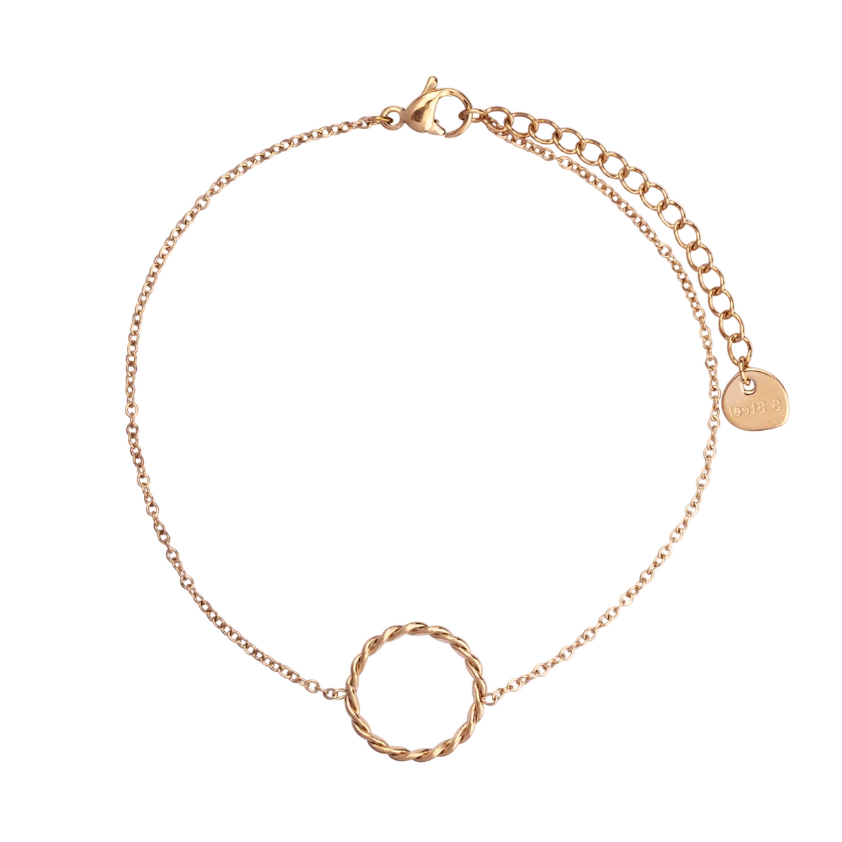 Gold Plated Twisted Circle Bracelet
